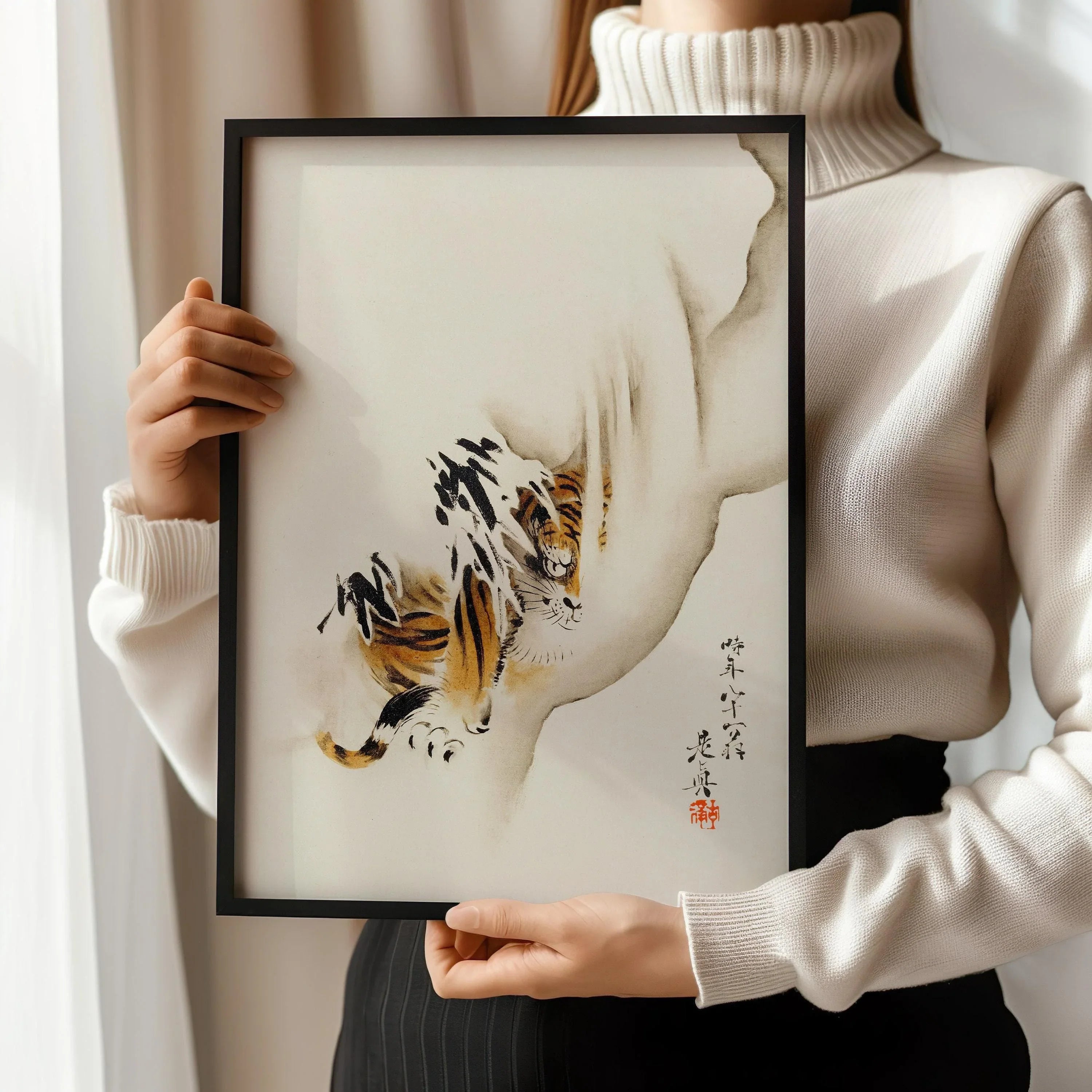 Shibata Zeshin - Tiger | PRINT | Vintage Japanese Woodblock Art (available handframed ready to hang or unframed) - 9ArtPrints