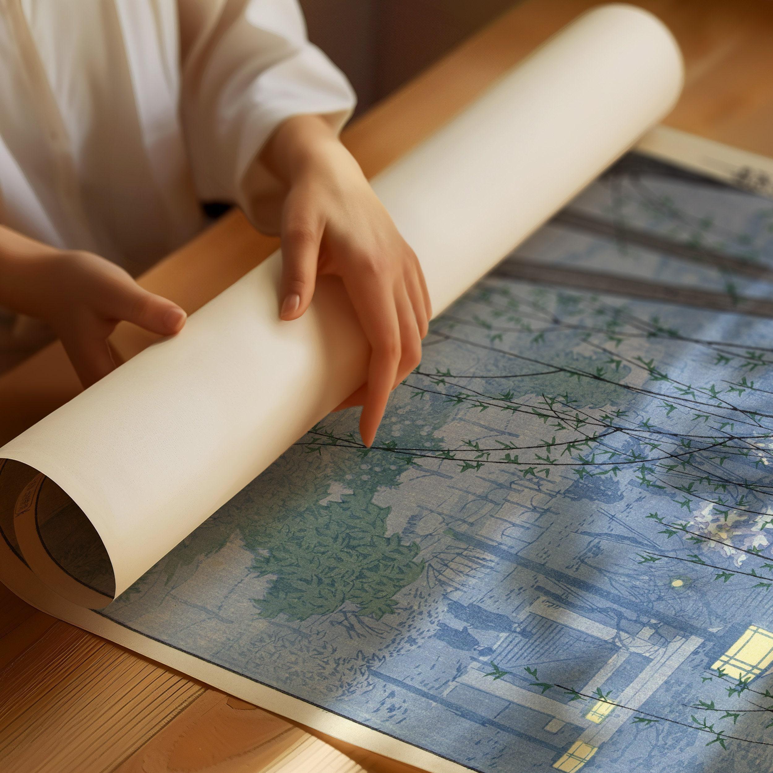 Shiro Kasamatsu - Evening at Shinobazu Pond | PRINT | Our Customer Favourite Vintage Japanese Woodblock Art available framed - 9ArtPrints