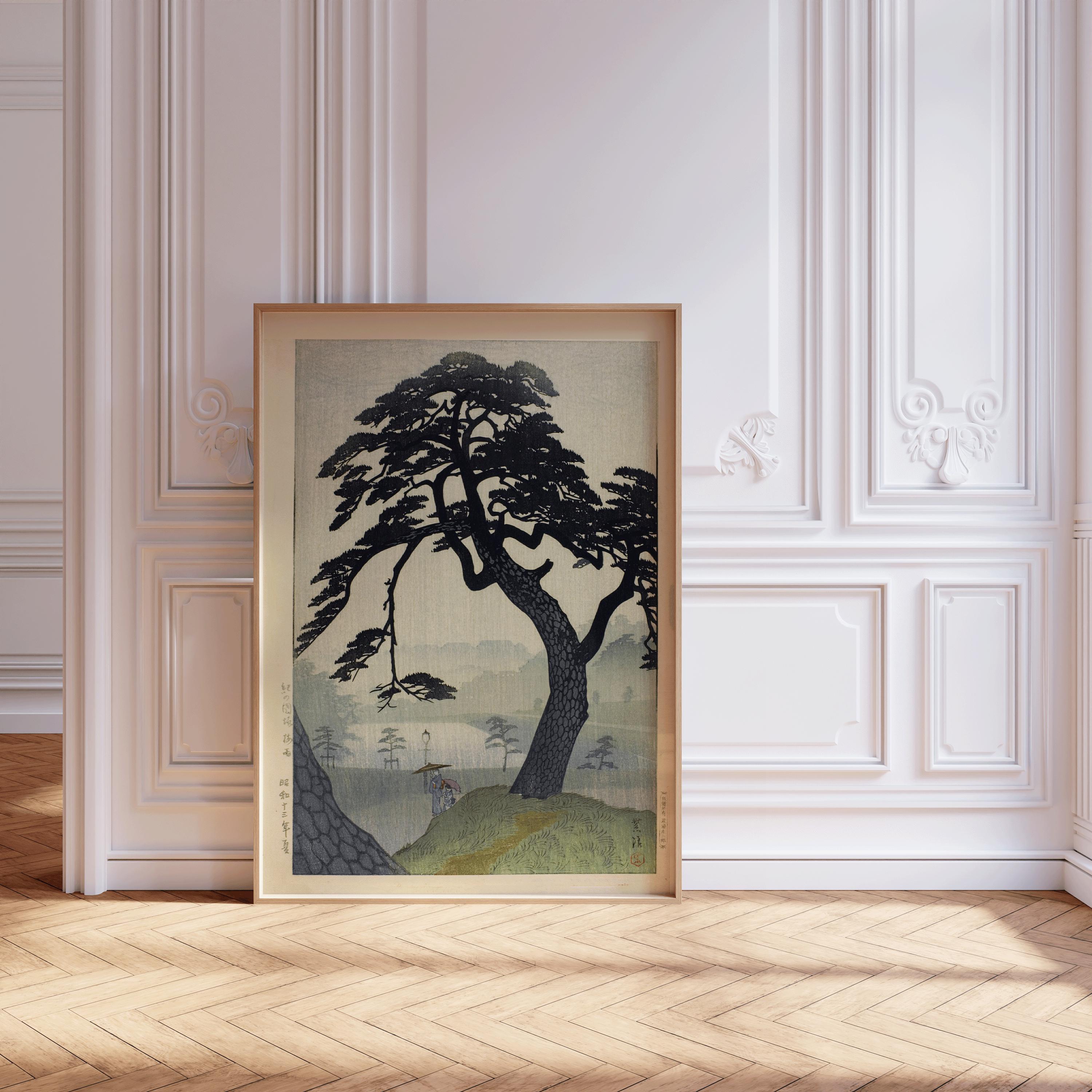 Shiro Kasamatsu - Kinkunisaka in the Rainy Season | Vintage Japanese Woodblock Art (available framed or unframed) - 9ArtPrints