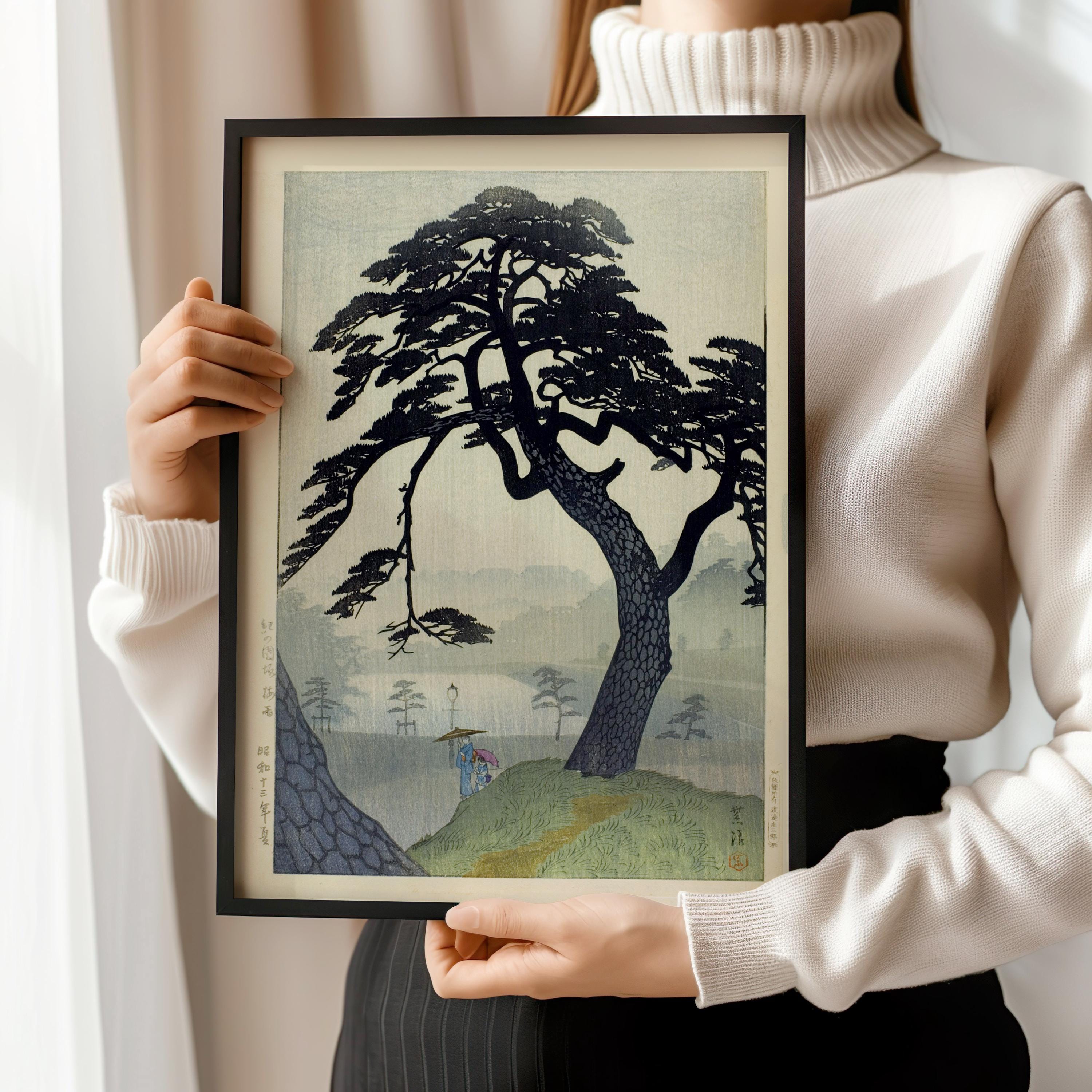 Shiro Kasamatsu - Kinkunisaka in the Rainy Season | Vintage Japanese Woodblock Art (available framed or unframed) - 9ArtPrints