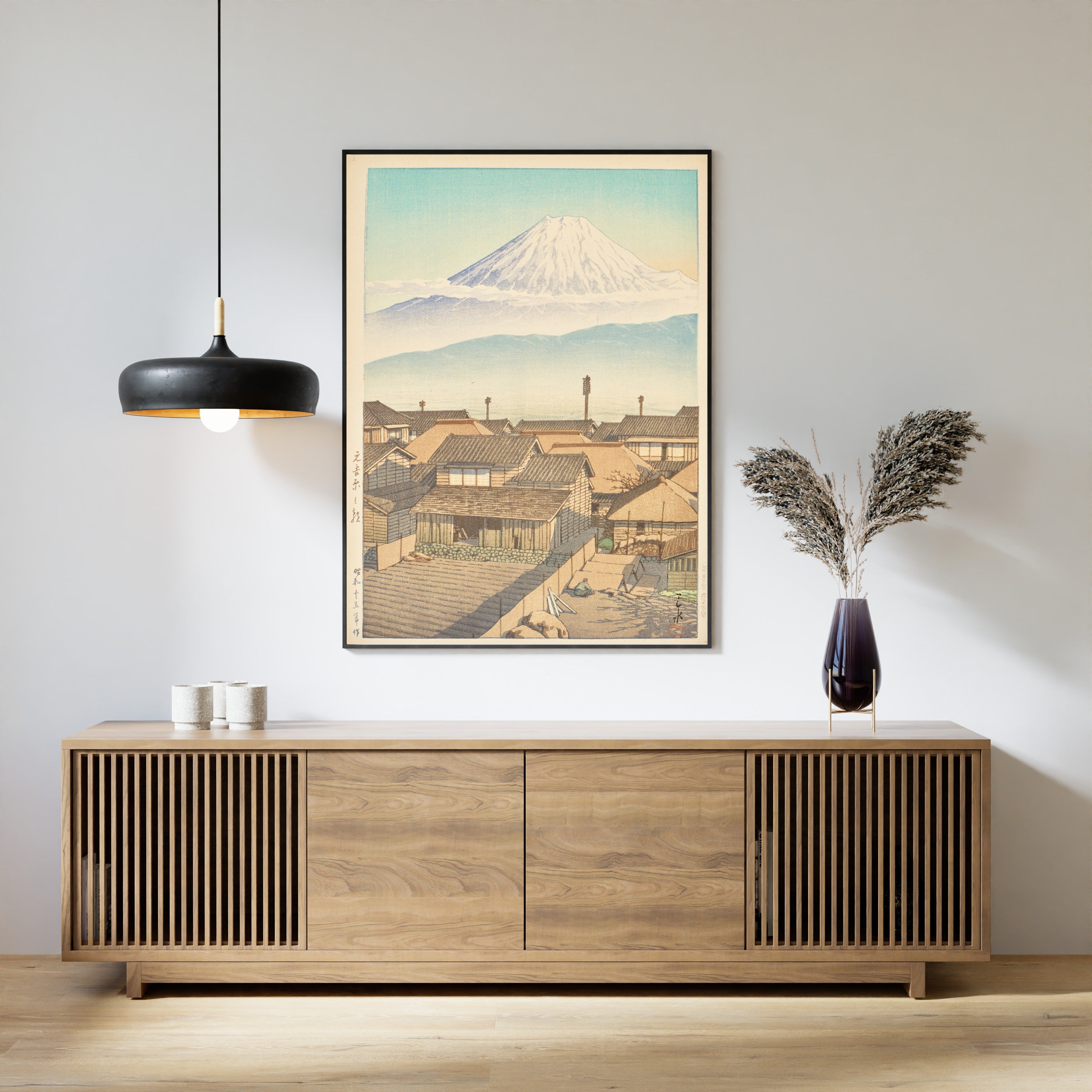 Kawase Hasui — Morning in Motoyoshiwara | Japanese Woodblock Print (Shin Hanga)