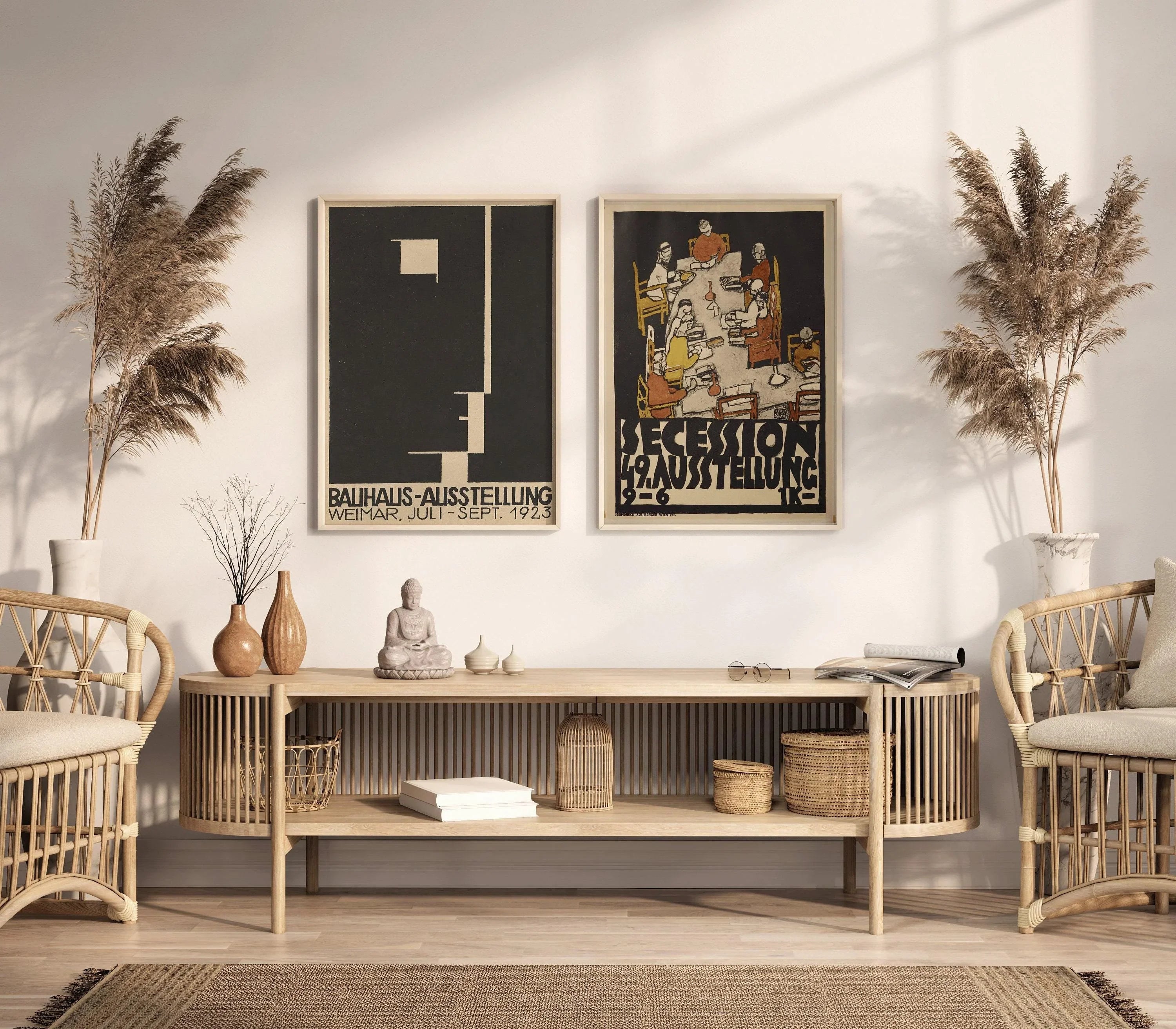 STATEMENT DUO Bauhaus Egon Schiele Ausstellung Posters | | Mid - Century Modern Art Prints available framed - 9ArtPrints