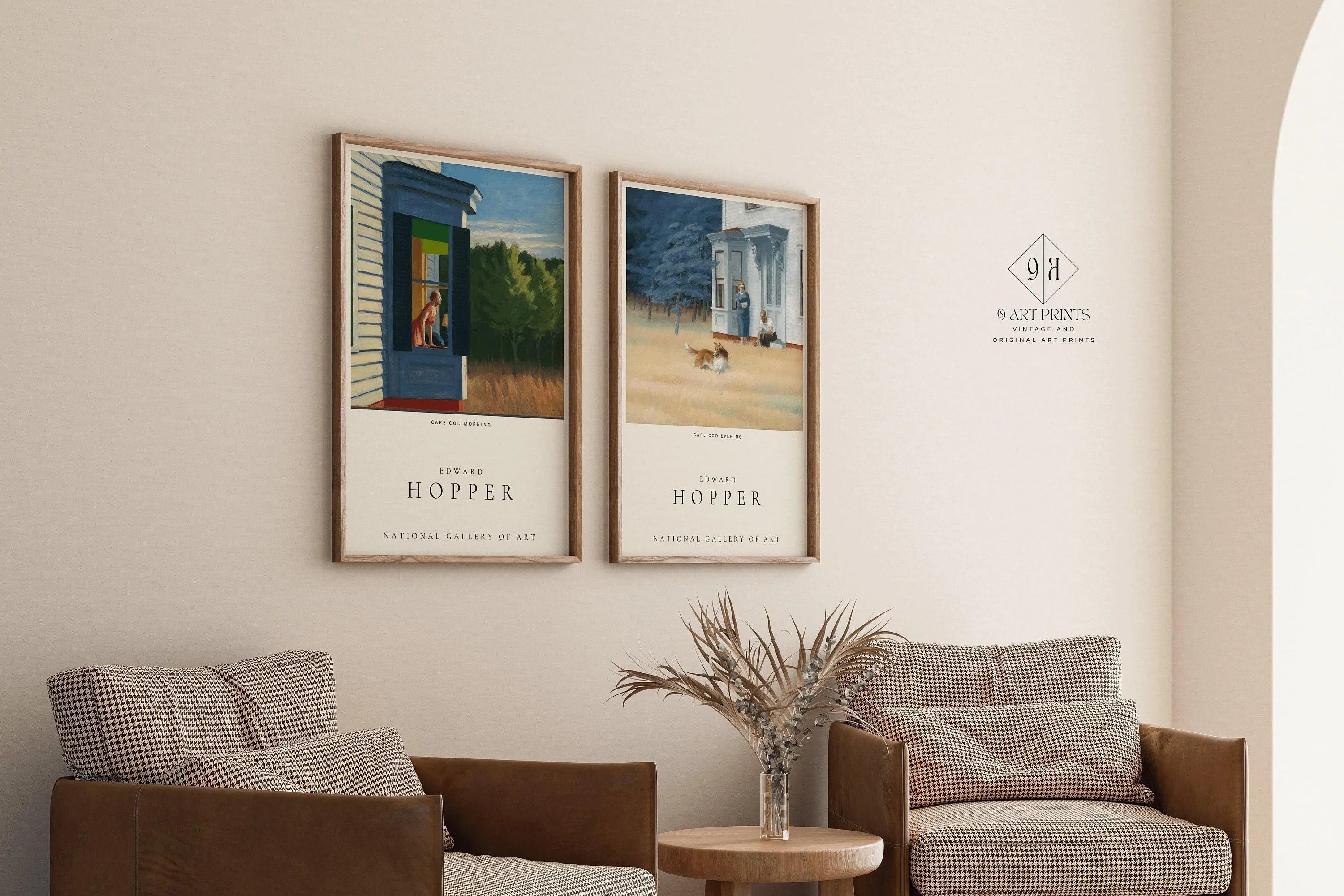 STATEMENT DUO Edward Hopper - Cape Cod Morning and Evening | | Exhibition Posters American Realist Art available framed - 9ArtPrints