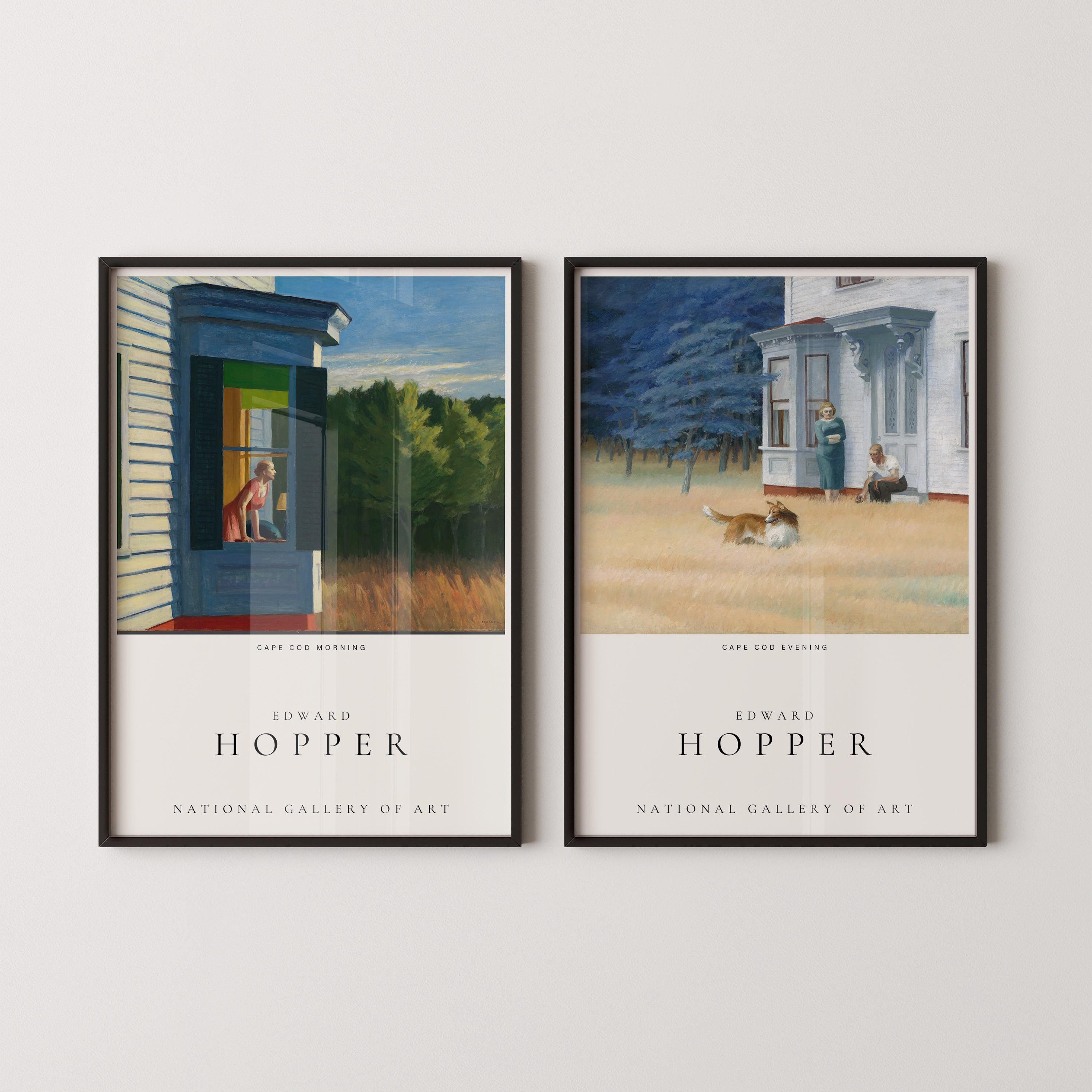 STATEMENT DUO Edward Hopper - Cape Cod Morning and Evening | | Exhibition Posters American Realist Art available framed - 9ArtPrints