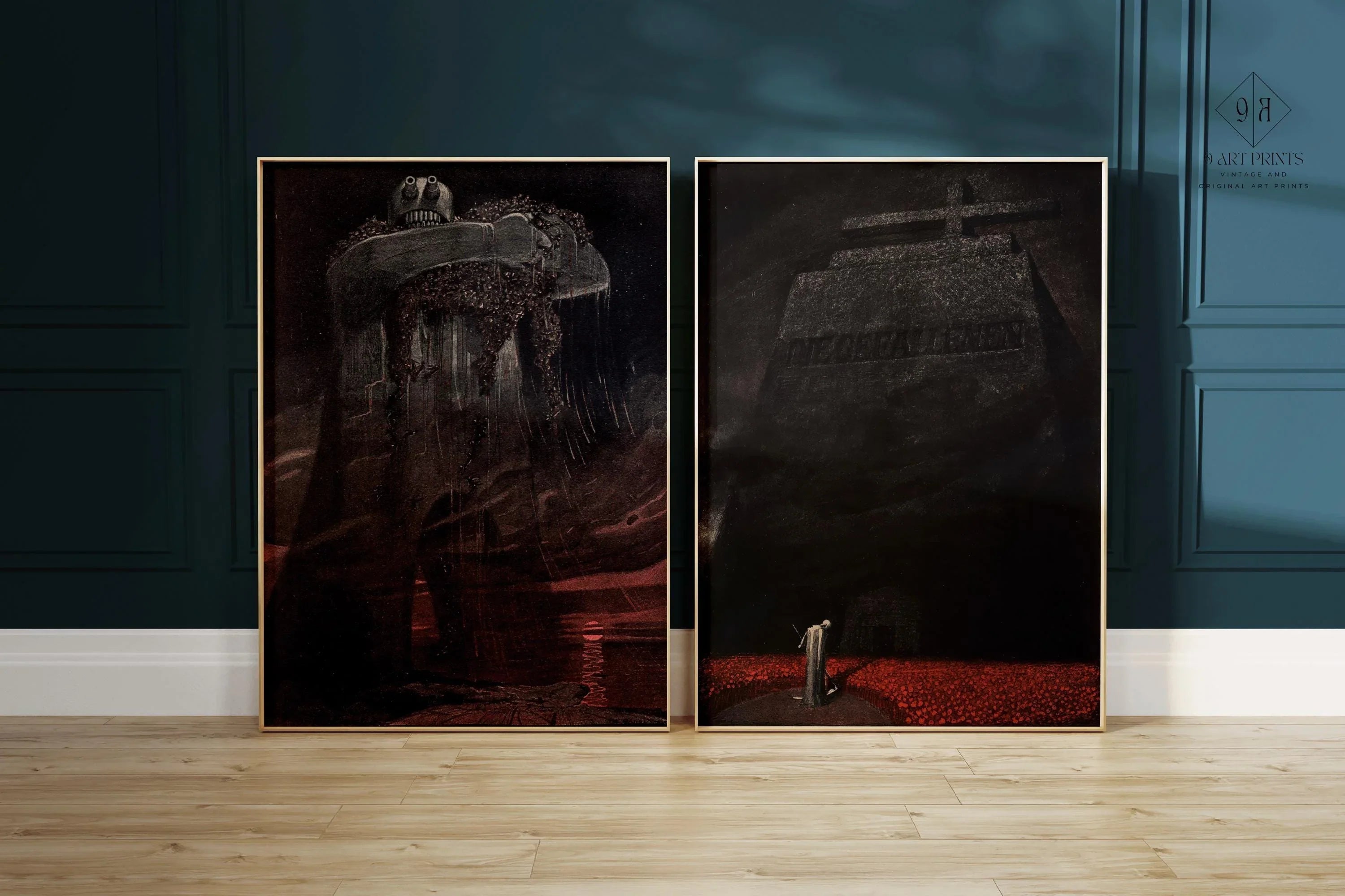 STATEMENT DUO Fritz Gareis – The 20th Century & The Fallen| Haunting World War 1 Expressionist Dark Symbolist Art Available Framed - 9ArtPrints