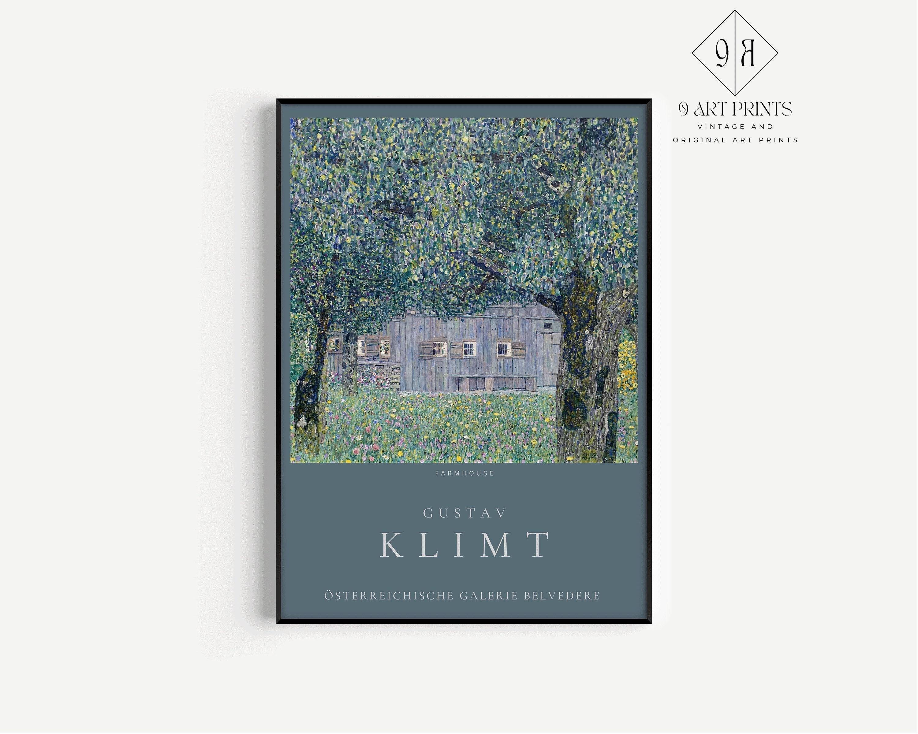 STATEMENT DUO Gustav Klimt Prints - Farmhouse and Italian Garden | | Museum Exhibition Art Posters available framed - 9ArtPrints