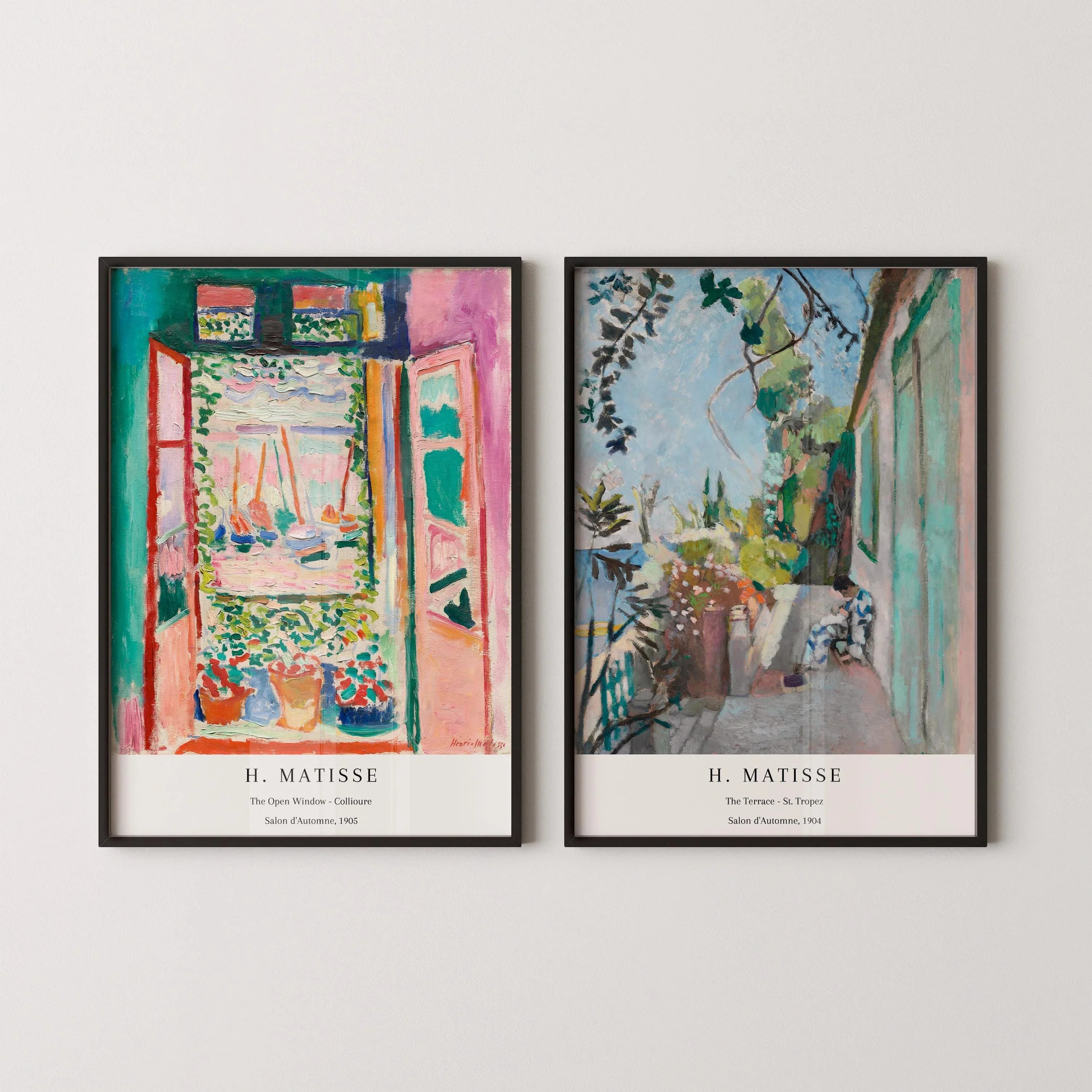 STATEMENT DUO Henri Matisse Prints | | St. Tropez and Open Window Collioure | Famous Art Prints available framed - 9ArtPrints