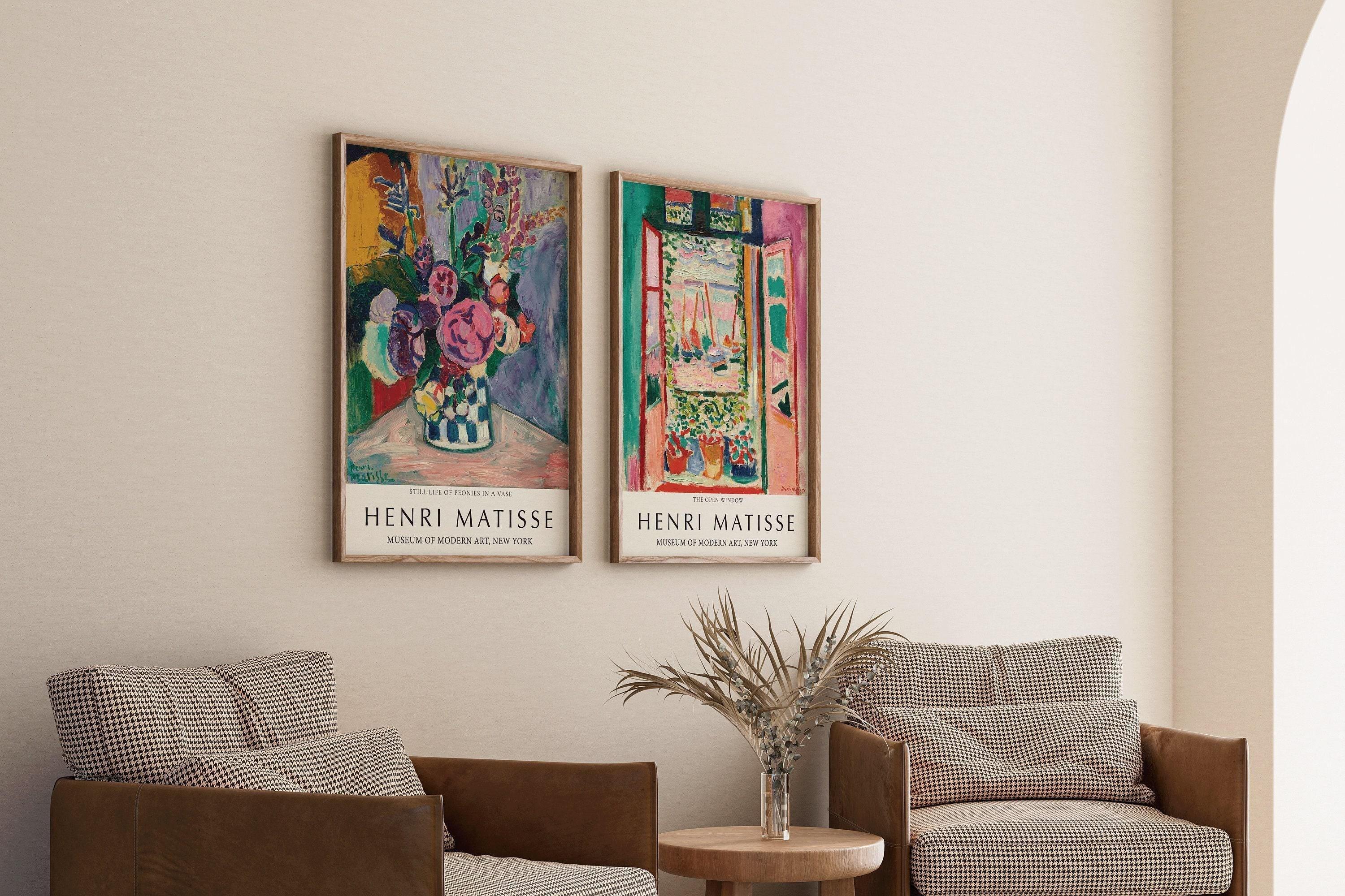 STATEMENT DUO Henri Matisse Prints - Still Life with Peonies and Open Window Collioure | Museum Art Posters available framed - 9ArtPrints