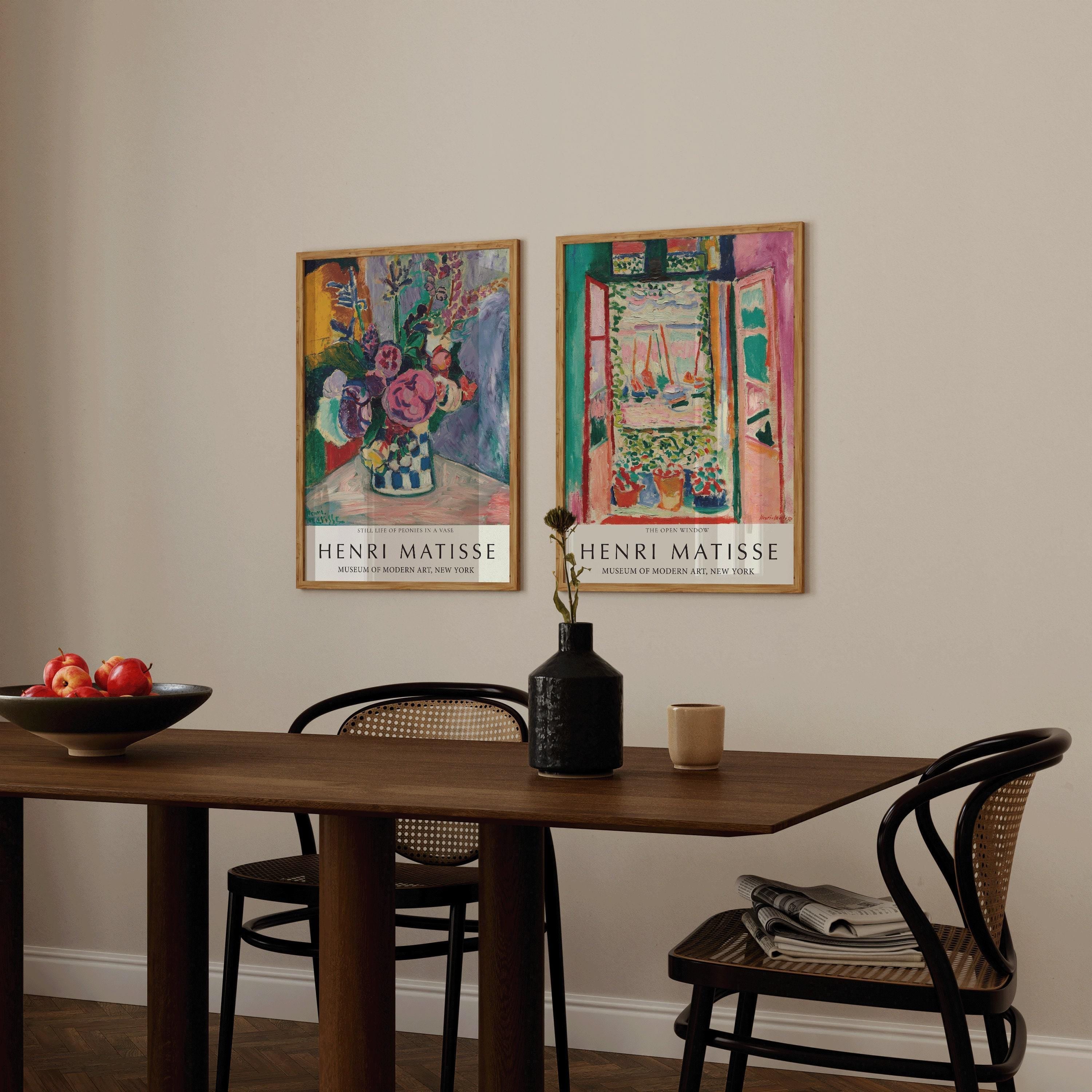 STATEMENT DUO Henri Matisse Prints - Still Life with Peonies and Open Window Collioure | Museum Art Posters available framed - 9ArtPrints