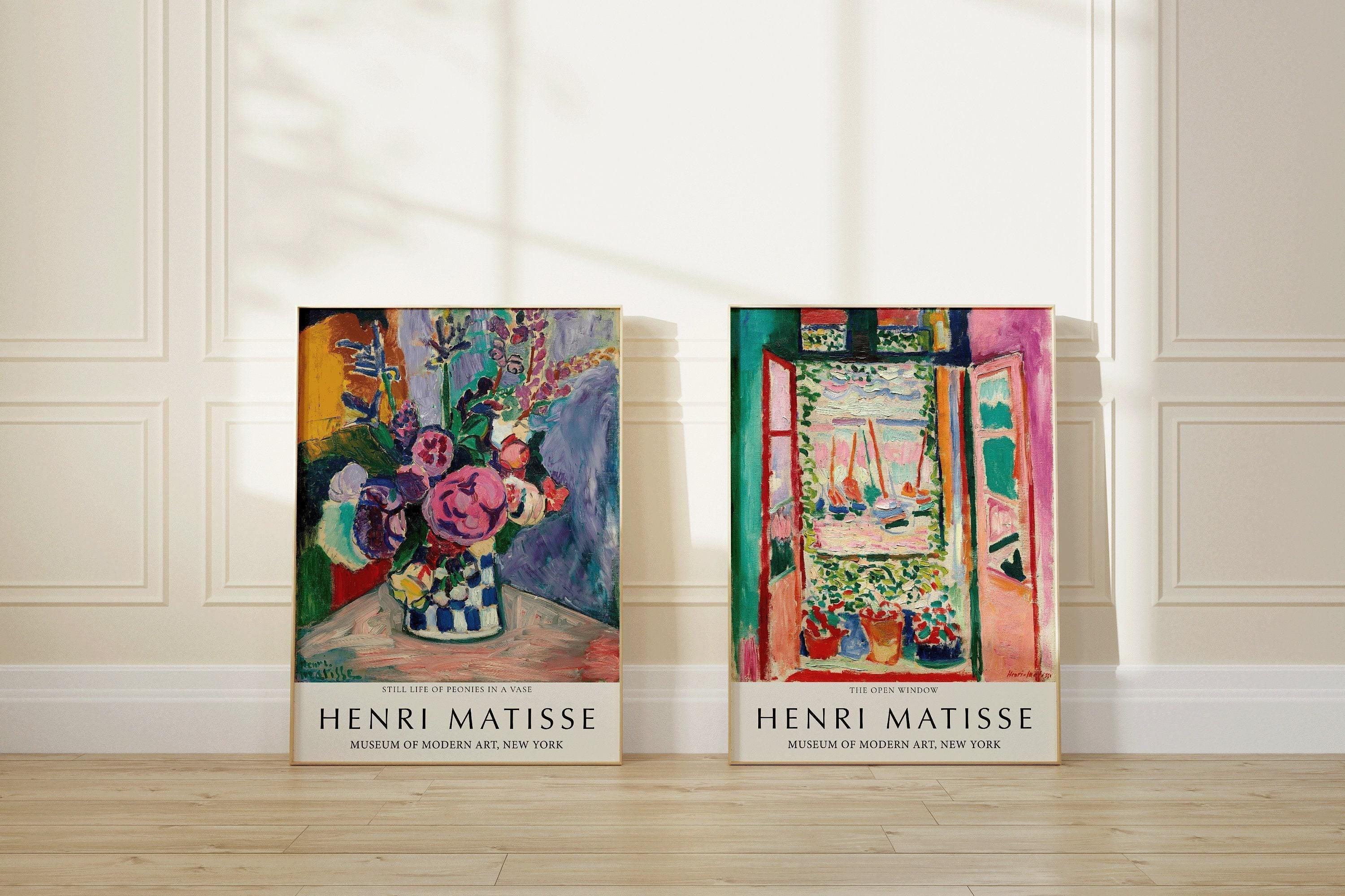 STATEMENT DUO Henri Matisse Prints - Still Life with Peonies and Open Window Collioure | Museum Art Posters available framed - 9ArtPrints