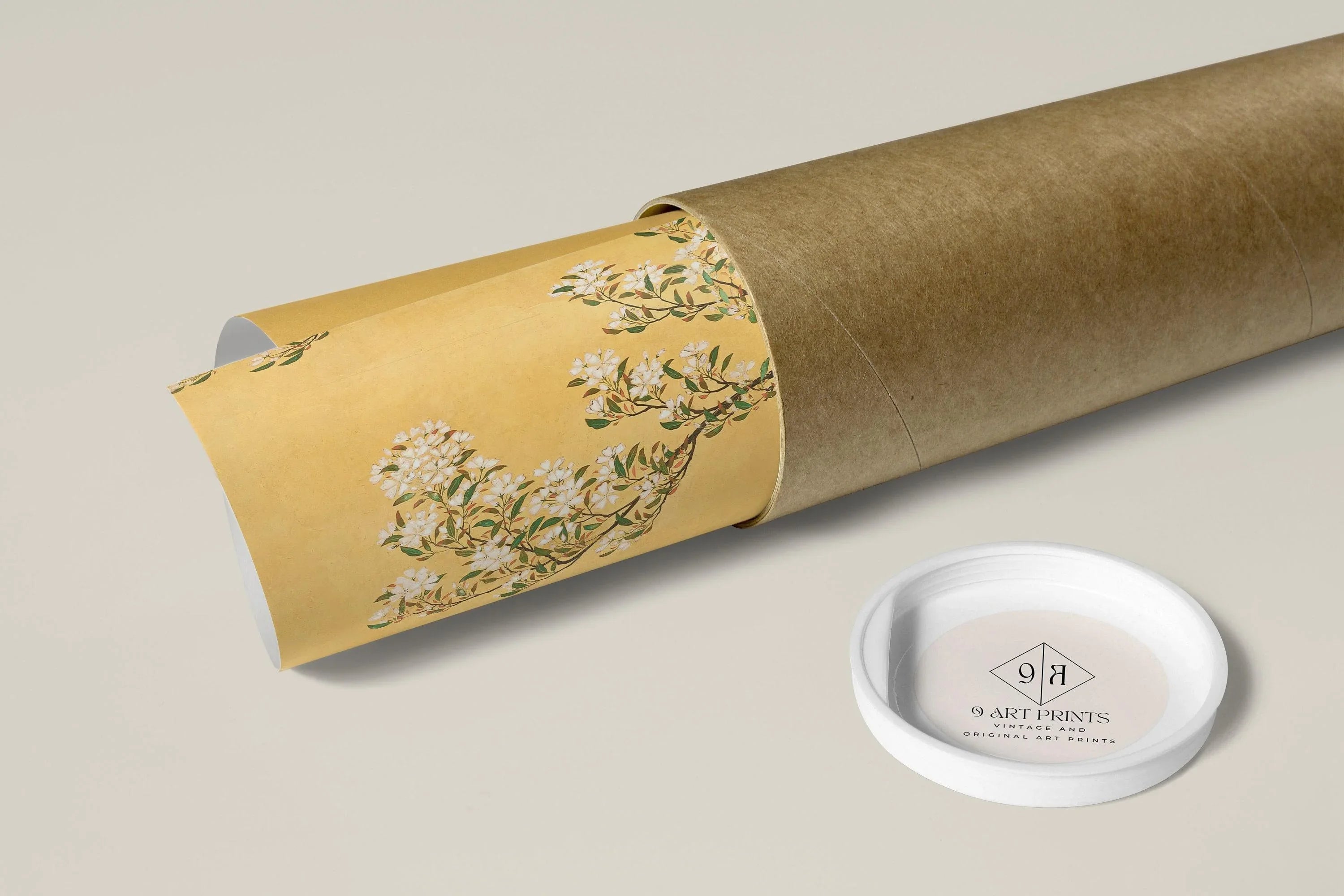 STATEMENT DUO Japanese Prints - Hasagawa School and Ogata Korin Cranes | | Yellow Ukiyo - e Shin Hanga Art available framed - 9ArtPrints