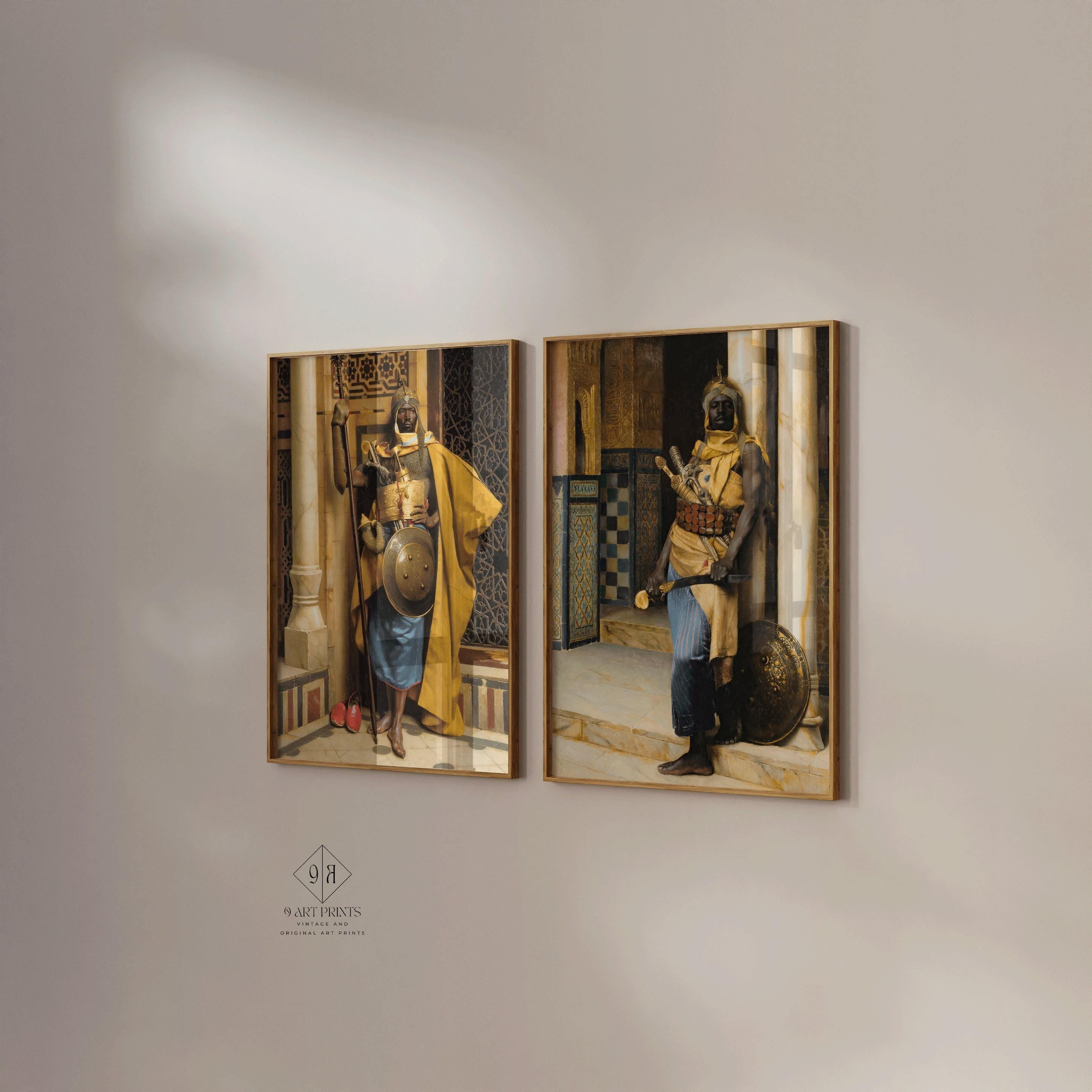 STATEMENT DUO Ludwig Deutsch - The Nubian Guards | | Vintage Orientalist Art available framed - 9ArtPrints