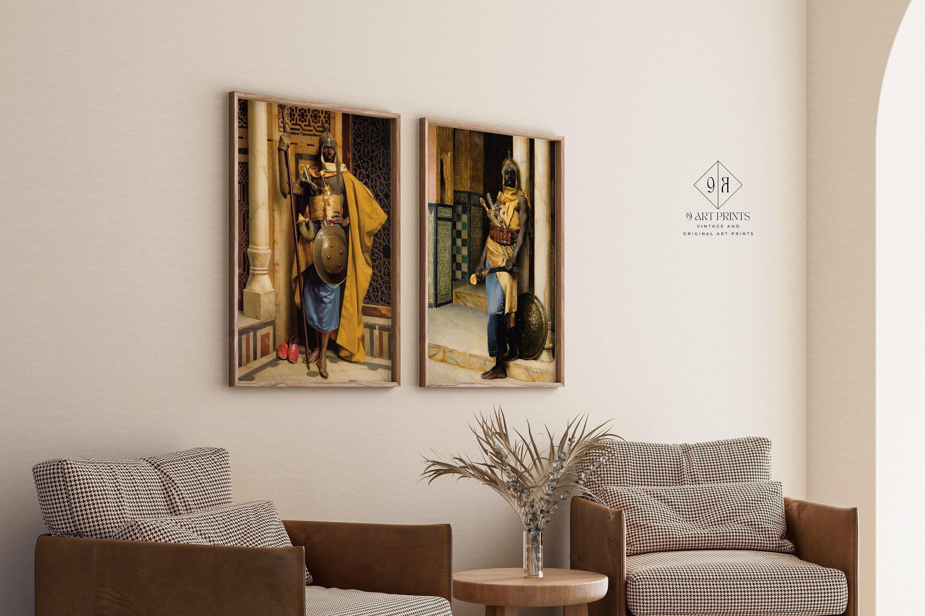 STATEMENT DUO Ludwig Deutsch - The Nubian Guards | | Vintage Orientalist Art available framed - 9ArtPrints