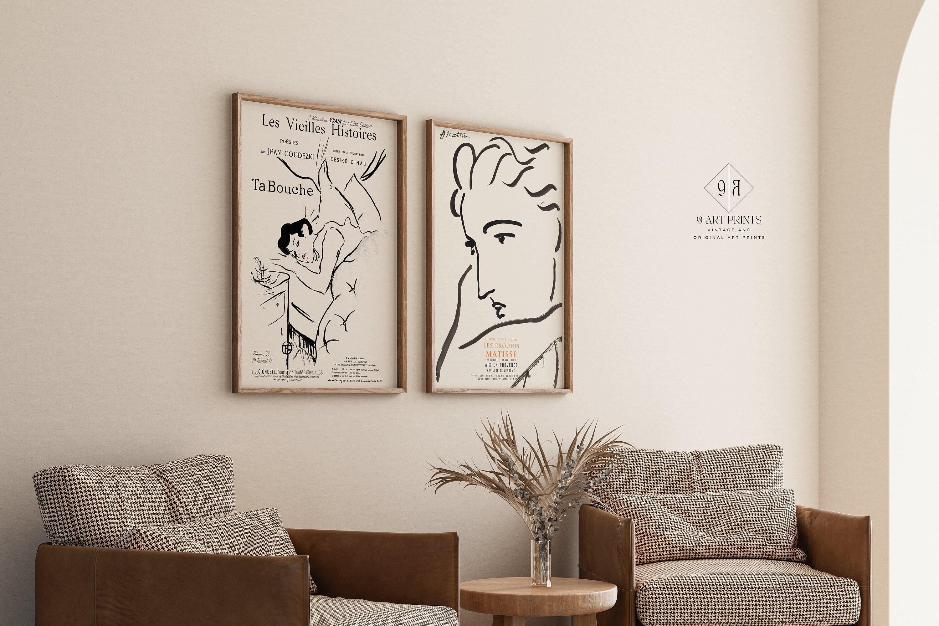 STATEMENT DUO Matisse and Henri Toulouse Lautrec | | Neutral Posters - Profile of a Woman and Ta Bouche | available framed - 9ArtPrints
