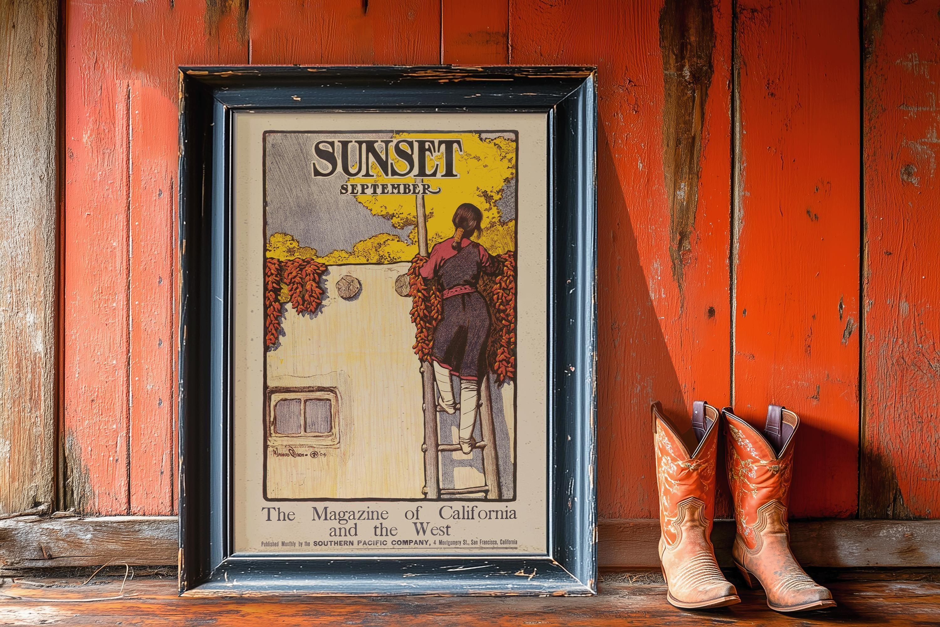 STATEMENT DUO Maynard Dixon Sunset Magazine Covers | | Western Theme Cowboy and Native American Art available framed - 9ArtPrints