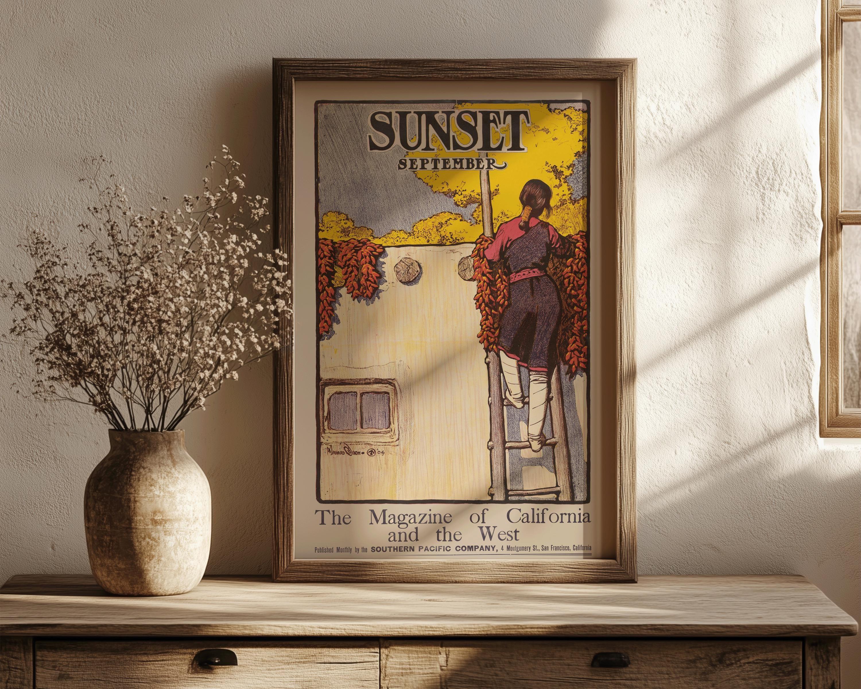 STATEMENT DUO Maynard Dixon Sunset Magazine Covers | | Western Theme Cowboy and Native American Art available framed - 9ArtPrints