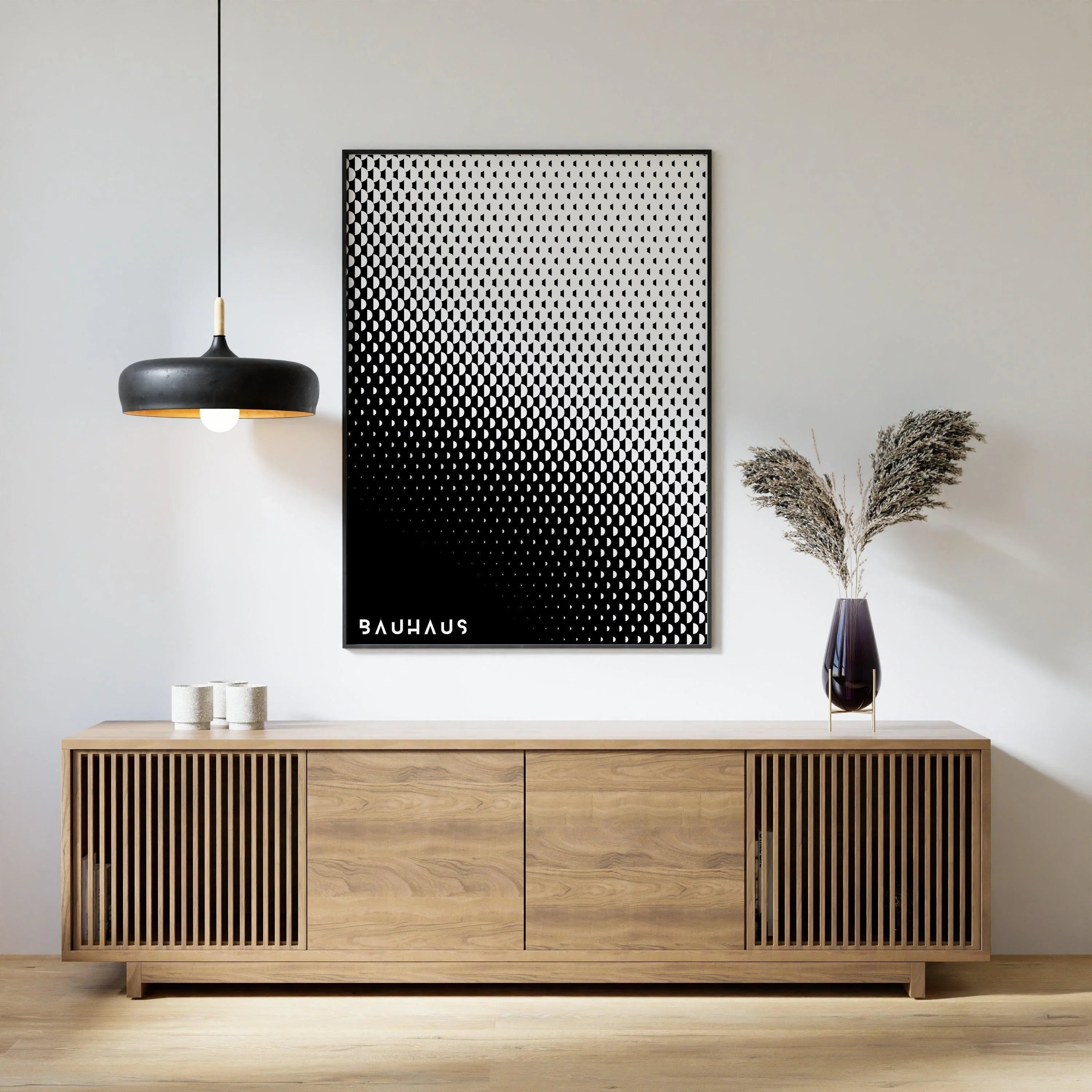 STATEMENT DUO Neutral Black and White Bauhaus Posters | | Mid - Century Modern Art Print Posters | available framed - 9ArtPrints