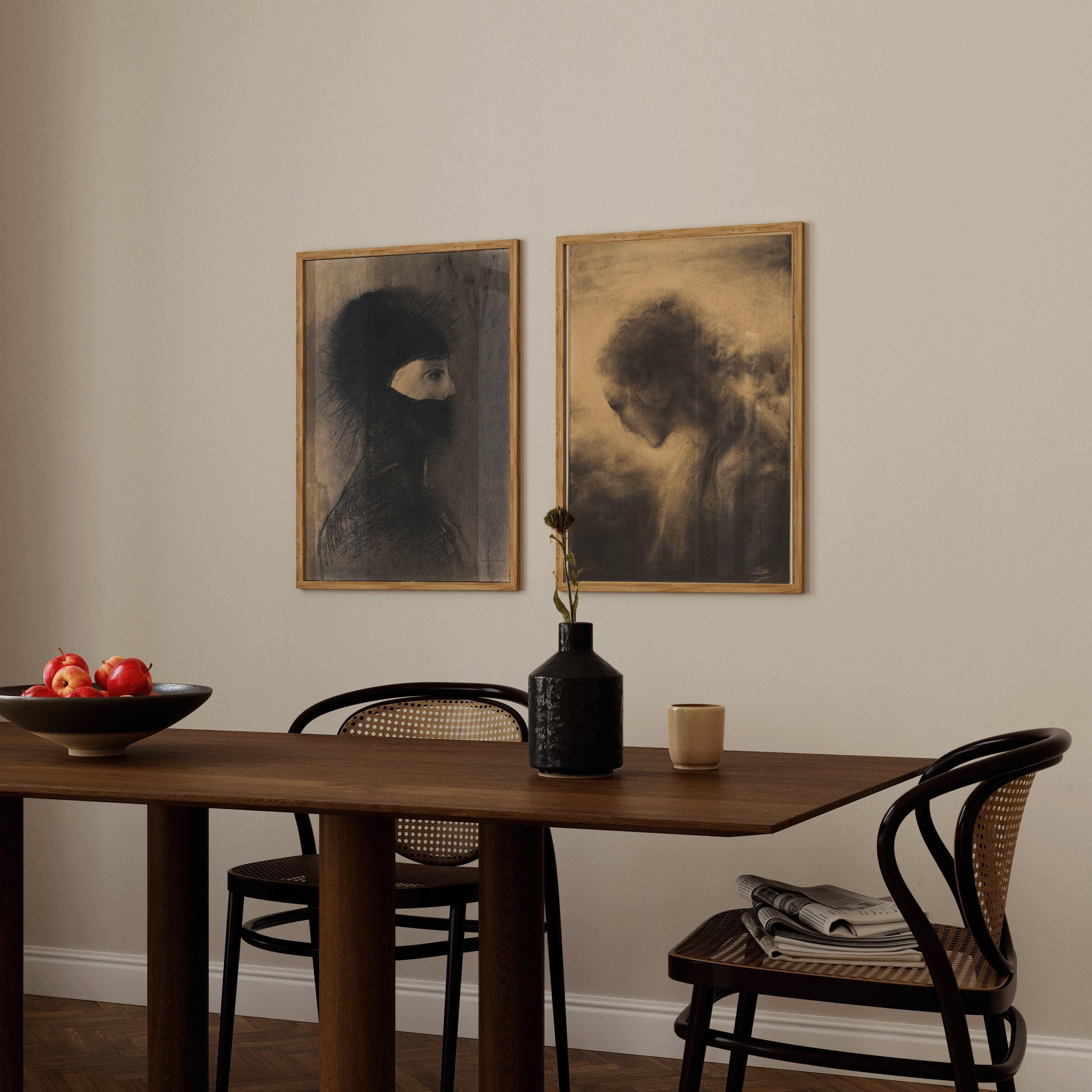 STATEMENT DUO Odilon Redon and Franz Stamkart - Armor and Contemplatie | | Dark Academia Style Surreal Art available framed - 9ArtPrints