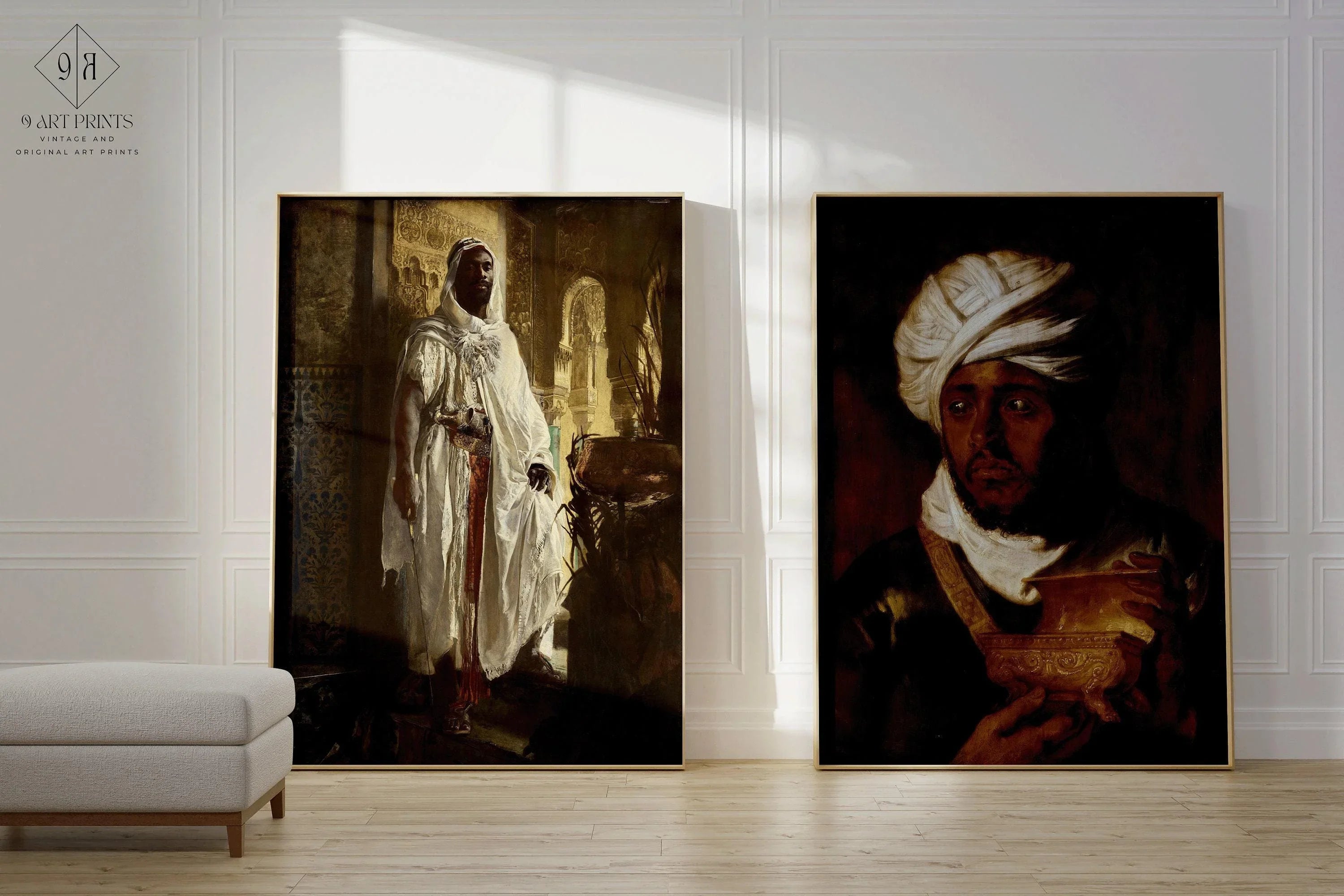 STATEMENT DUO Orientalist Art Prints - The Moorish Chief and The Moorish King | Edouard Charlemont and Rubens Art available framed - 9ArtPrints