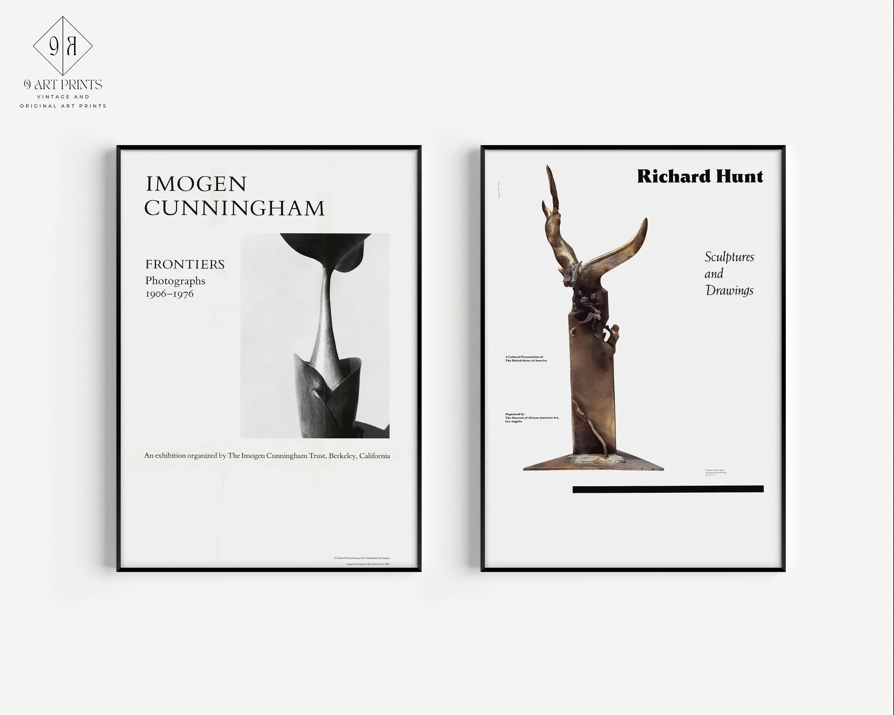 STATEMENT DUO USIA Posters - Imogen Cunningham and Richard Hunt | We Love This Gorgeous Minimalist Monochrome Set | Available framed - 9ArtPrints