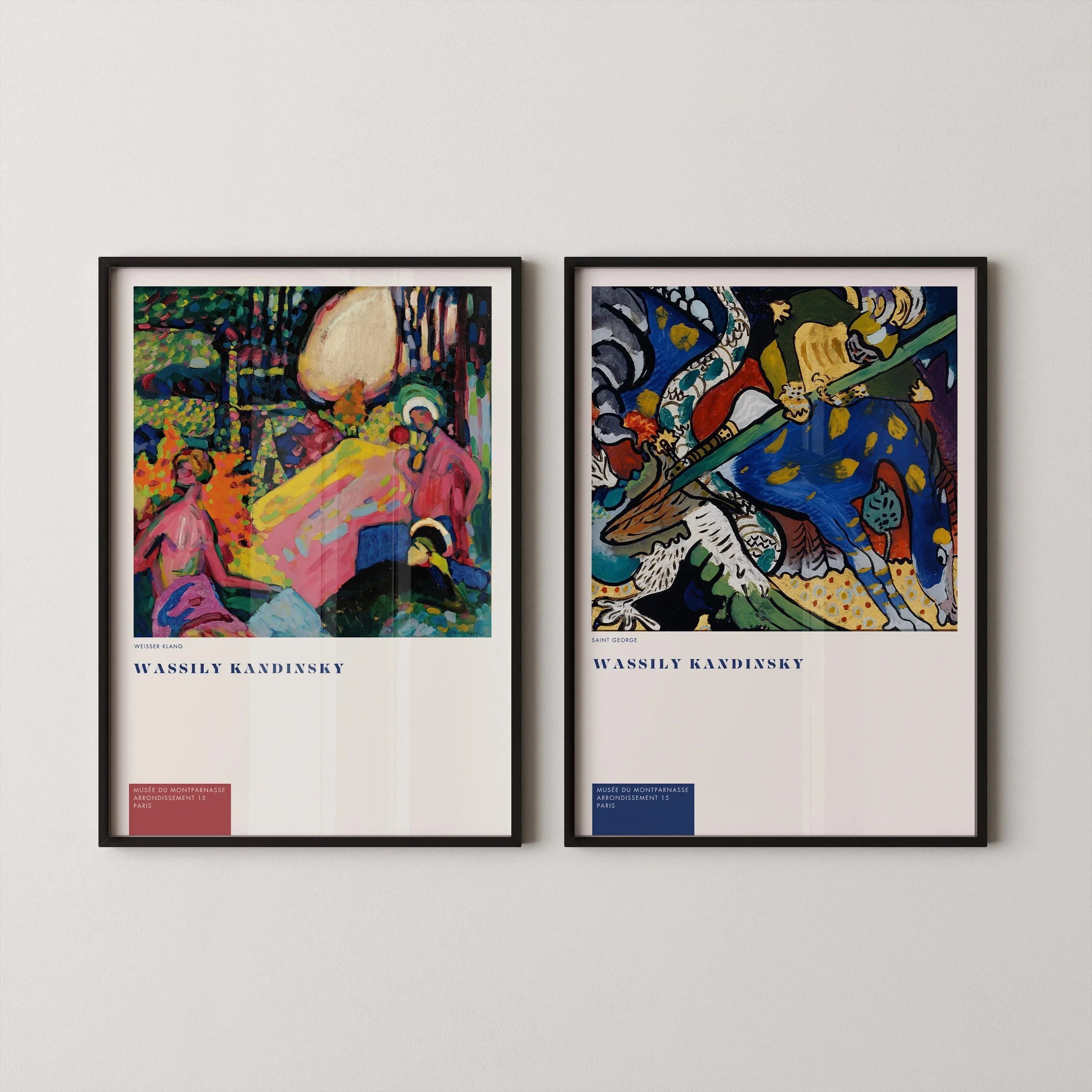 STATEMENT DUO Wassily Kandinsky Prints - Weisser Klang (White Noise) and St. George | Modern Abstract Art available framed - 9ArtPrints
