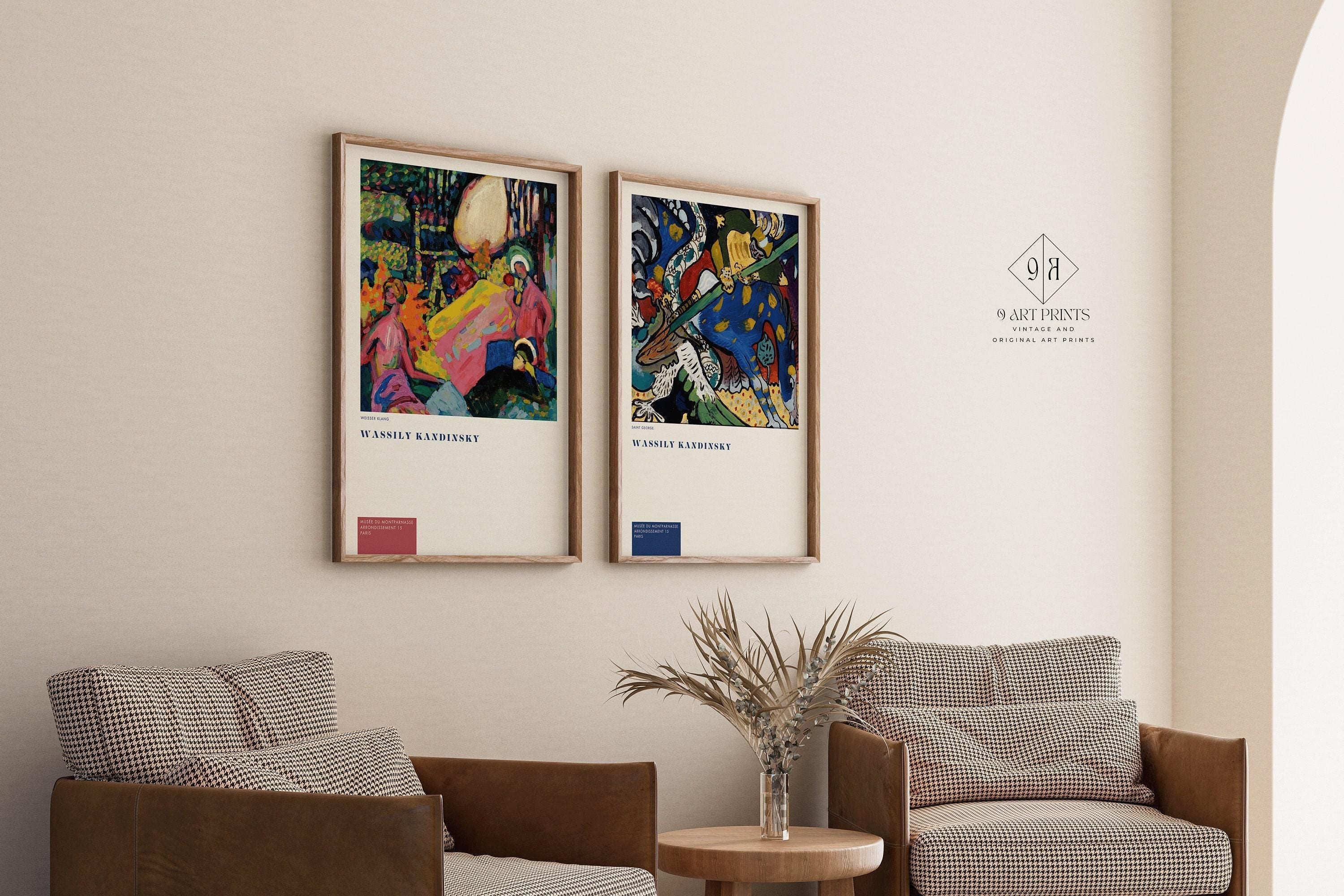 STATEMENT DUO Wassily Kandinsky Prints - Weisser Klang (White Noise) and St. George | Modern Abstract Art available framed - 9ArtPrints