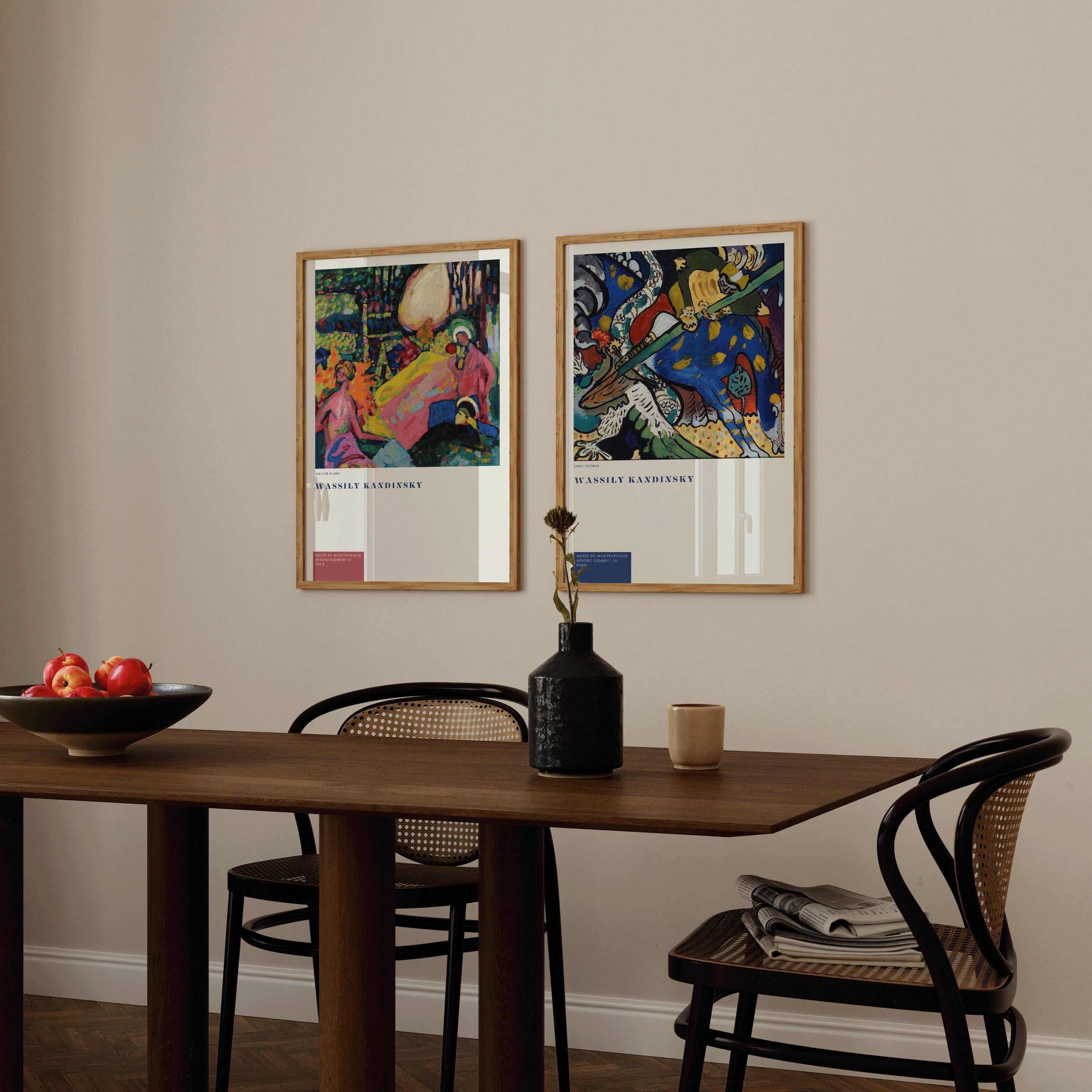 STATEMENT DUO Wassily Kandinsky Prints - Weisser Klang (White Noise) and St. George | Modern Abstract Art available framed - 9ArtPrints