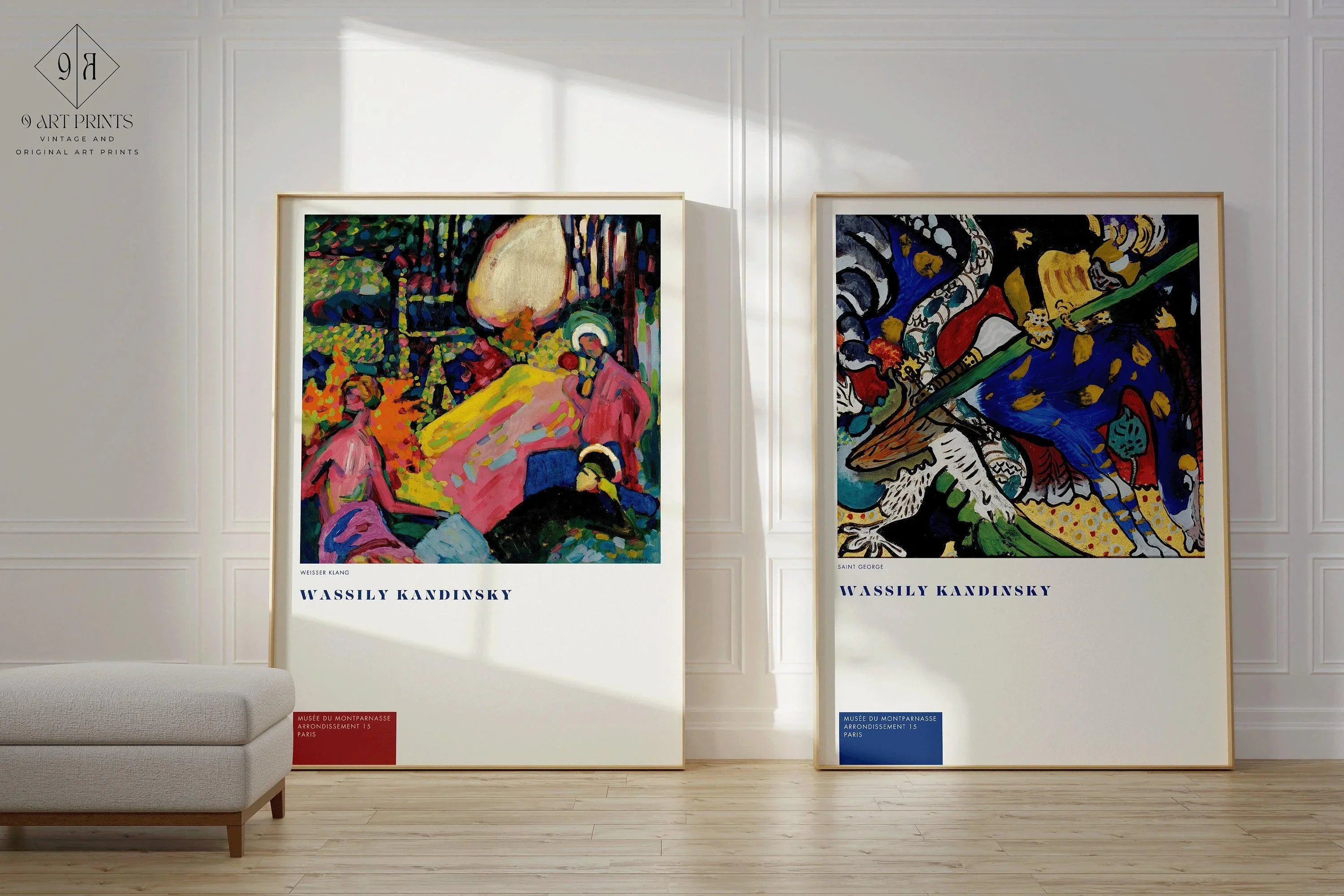 STATEMENT DUO Wassily Kandinsky Prints - Weisser Klang (White Noise) and St. George | Modern Abstract Art available framed - 9ArtPrints