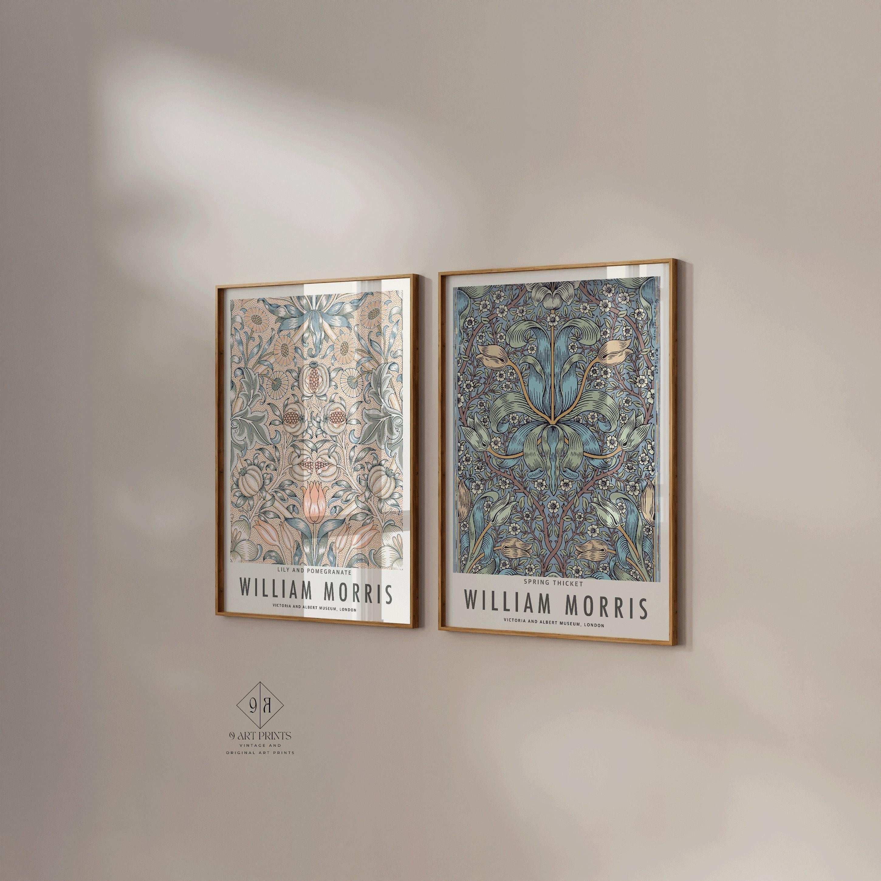 STATEMENT DUO William Morris Prints Spring Thicket and Lily and Pomegranate | | Vintage Botanical Patterns available framed - 9ArtPrints