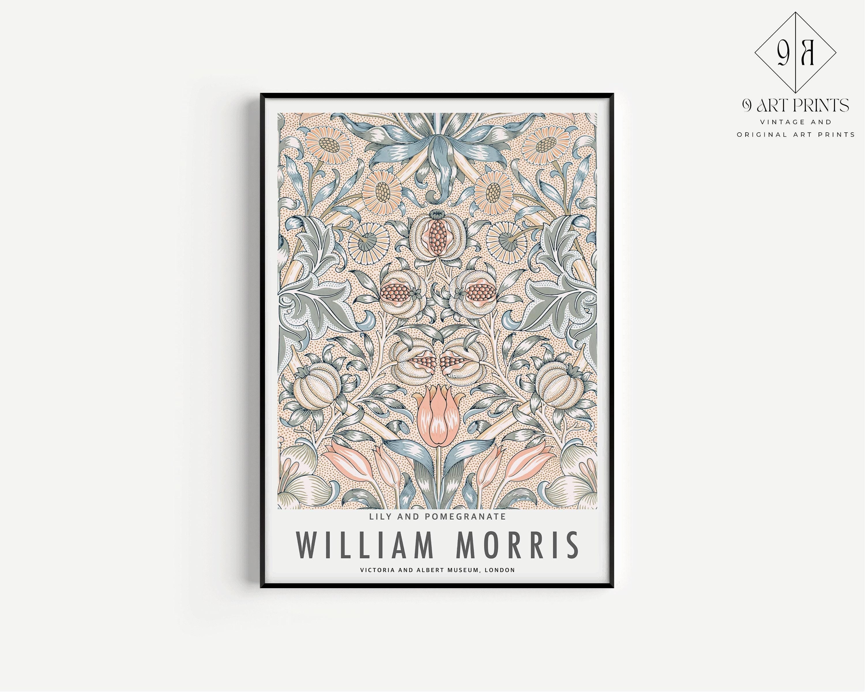 STATEMENT DUO William Morris Prints Spring Thicket and Lily and Pomegranate | | Vintage Botanical Patterns available framed - 9ArtPrints