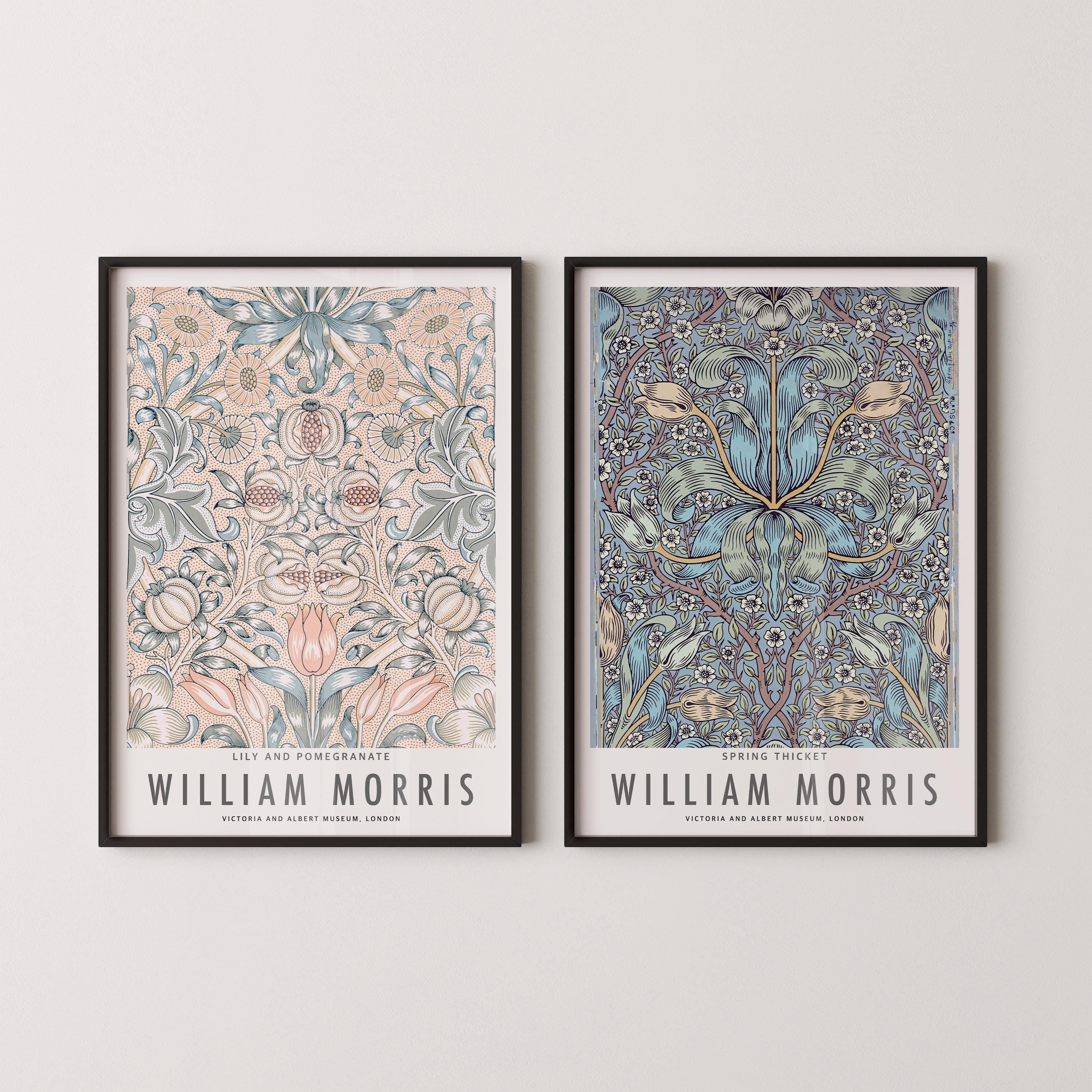 STATEMENT DUO William Morris Prints Spring Thicket and Lily and Pomegranate | | Vintage Botanical Patterns available framed - 9ArtPrints
