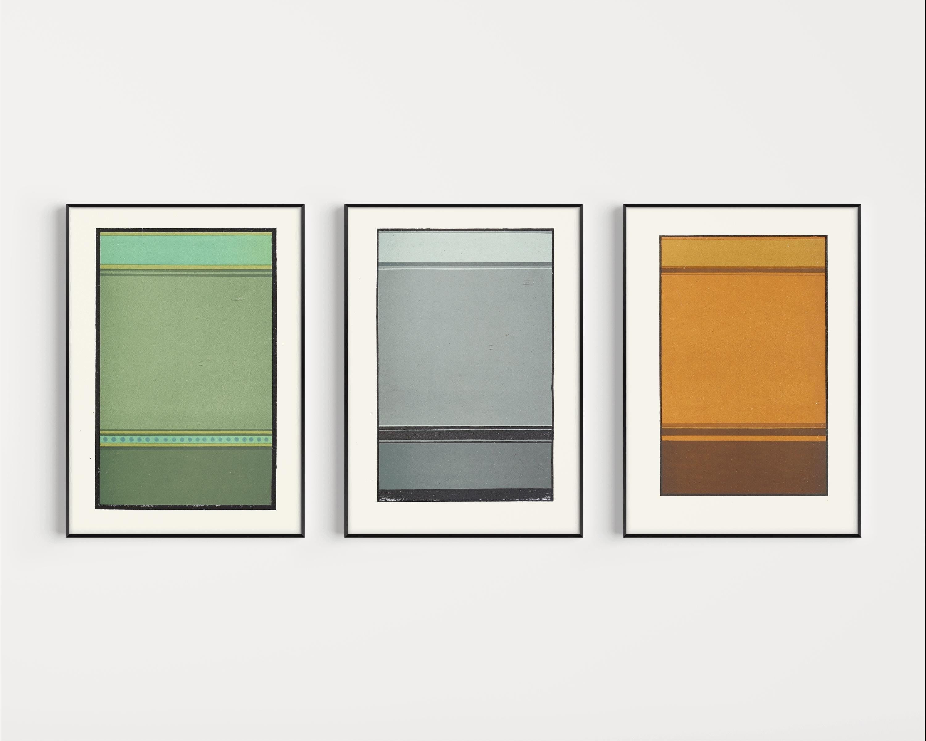 STATEMENT TRIO Abstract Art| Harmony of Broken Lines | James Ward | Minimalist Modern Art available framed - 9ArtPrints