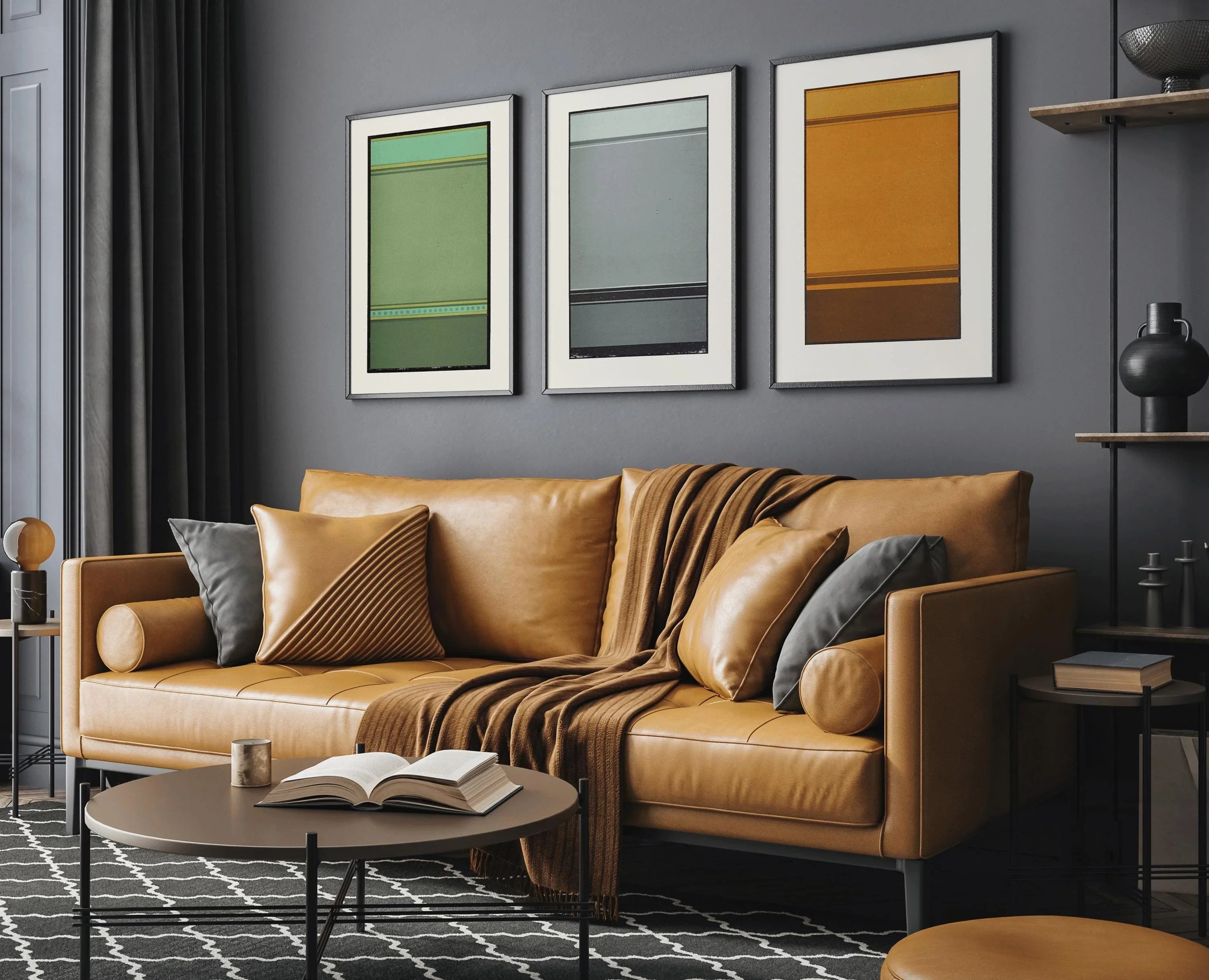 STATEMENT TRIO Abstract Art| Harmony of Broken Lines | James Ward | Minimalist Modern Art available framed - 9ArtPrints