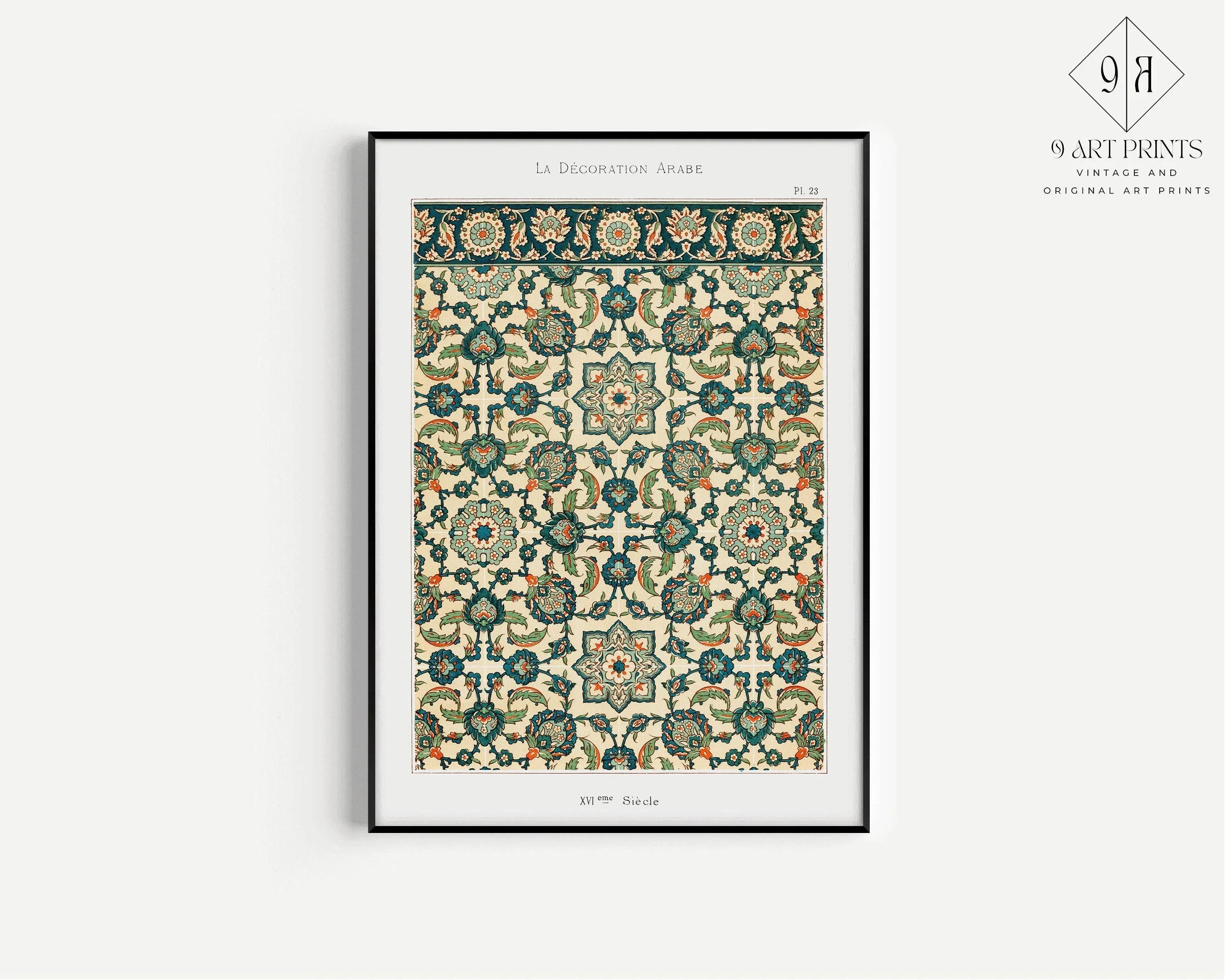 STATEMENT TRIO Arabian Patterns - Emille Prisses D'Avennes | | Vintage Islamic Persian Pattern Art available framed - 9ArtPrints