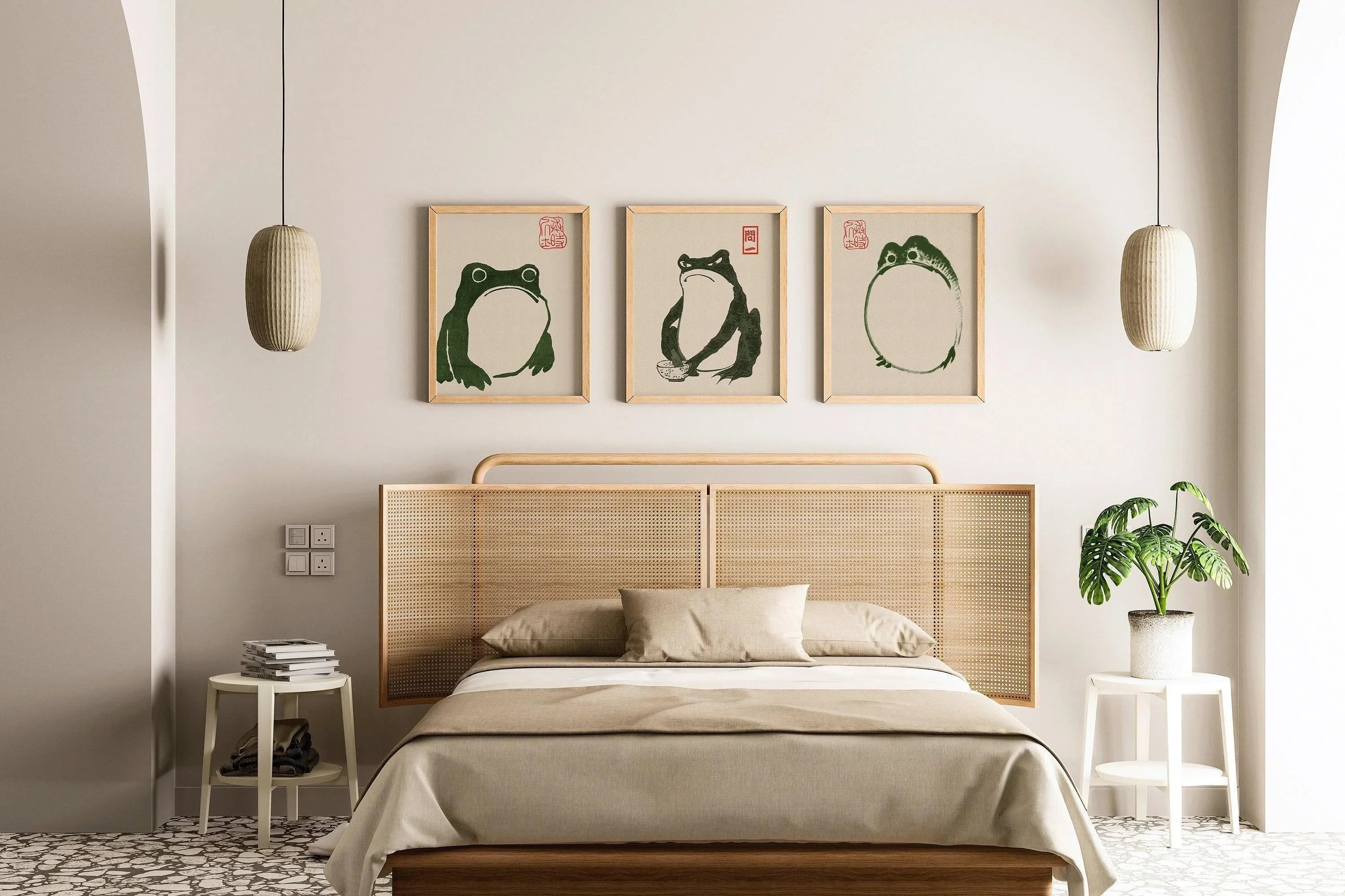 STATEMENT TRIO - Matsumoto Hoji's Three Frogs | Our Customer Favorite and Bestselling Vintage Japanese Woodblock Art available framed - 9ArtPrints