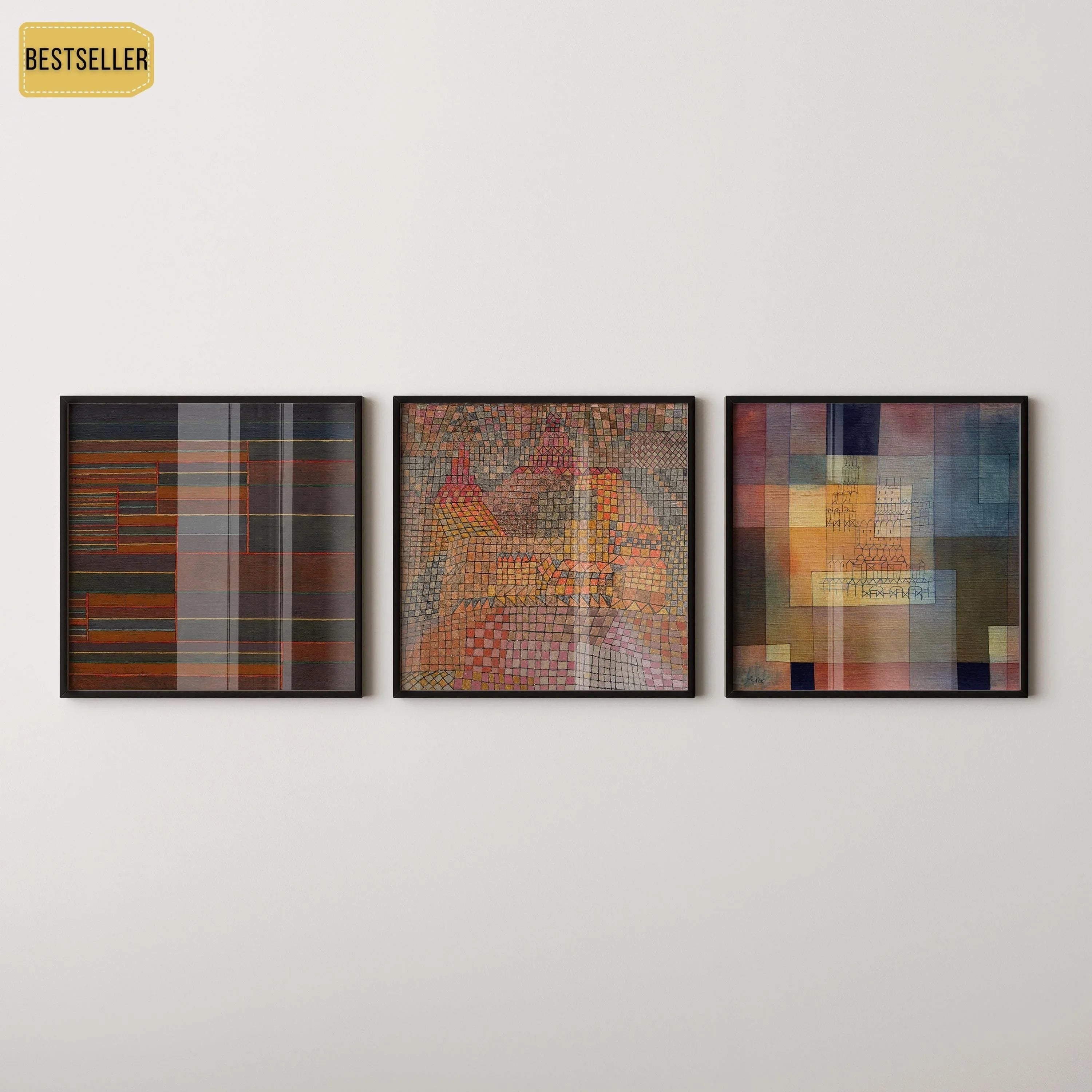 STATEMENT TRIO Paul Klee| On the Current Six Thresholds; Polyphonic Architecture & Stadtburg Castle Available framed 1x1 - 9ArtPrints