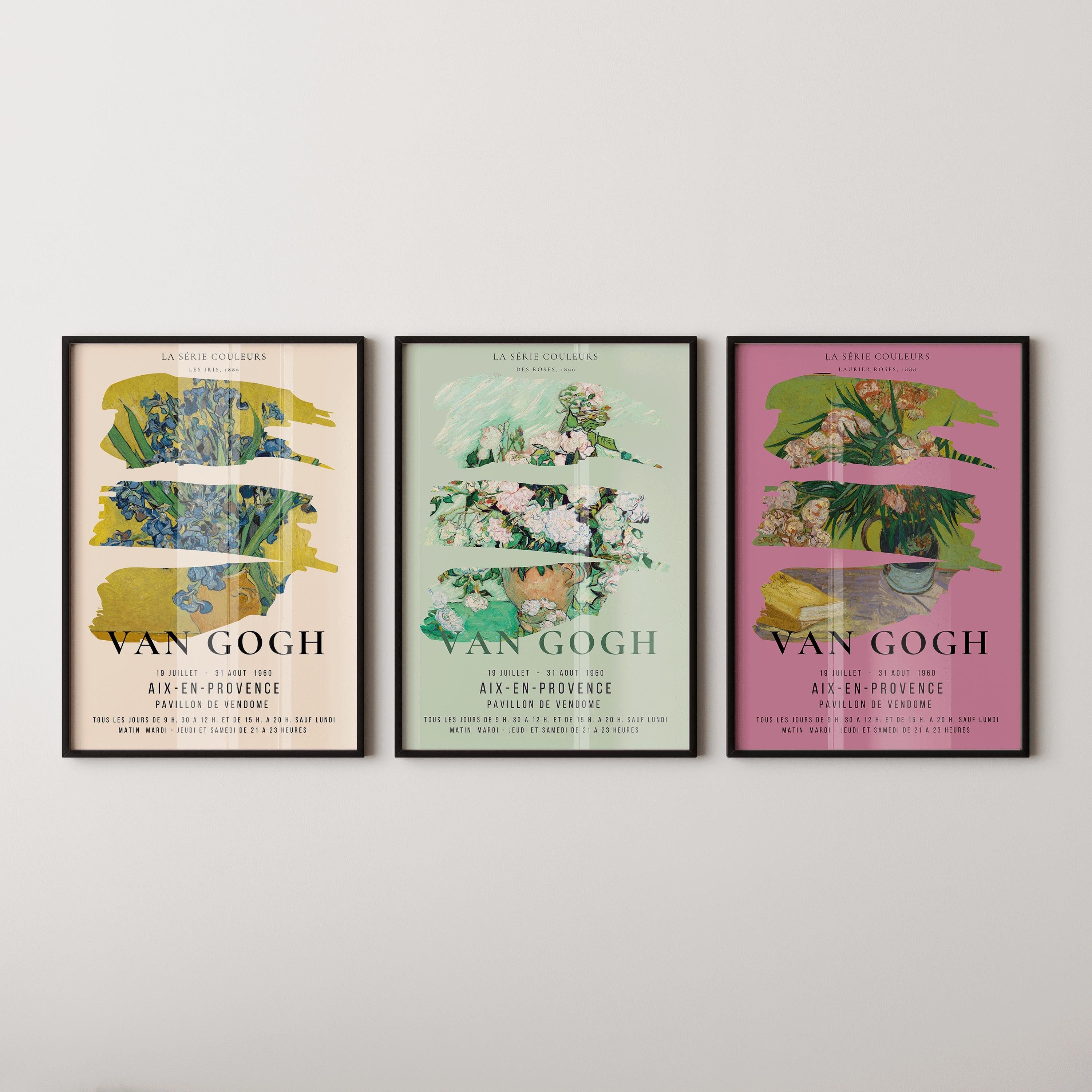 STATEMENT TRIO Van Gogh | Colour Series Museum Exhibition Art | Classical Art Set Available Framed or Unframed - 9ArtPrints