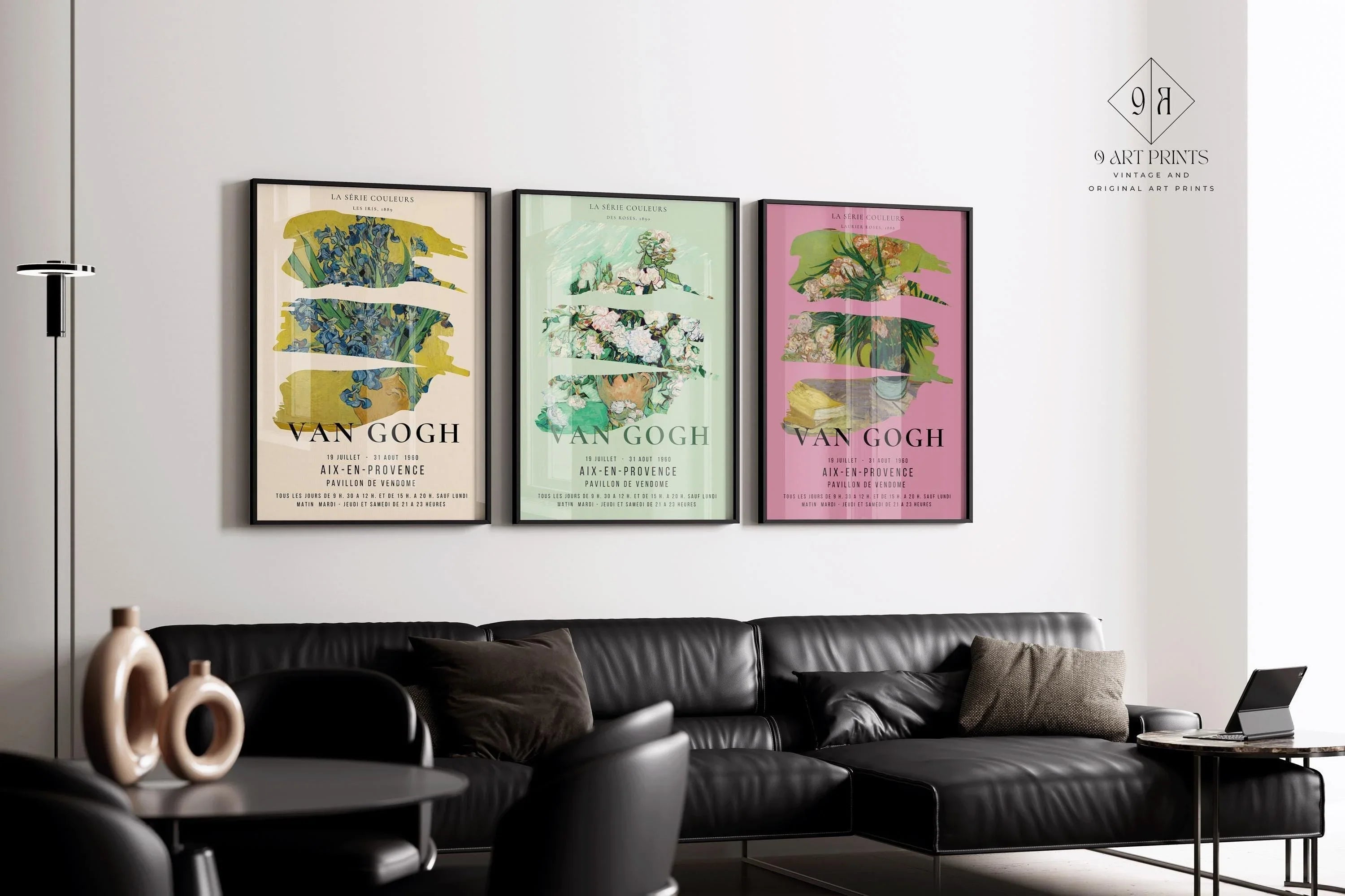 STATEMENT TRIO Van Gogh | Colour Series Museum Exhibition Art | Classical Art Set Available Framed or Unframed - 9ArtPrints