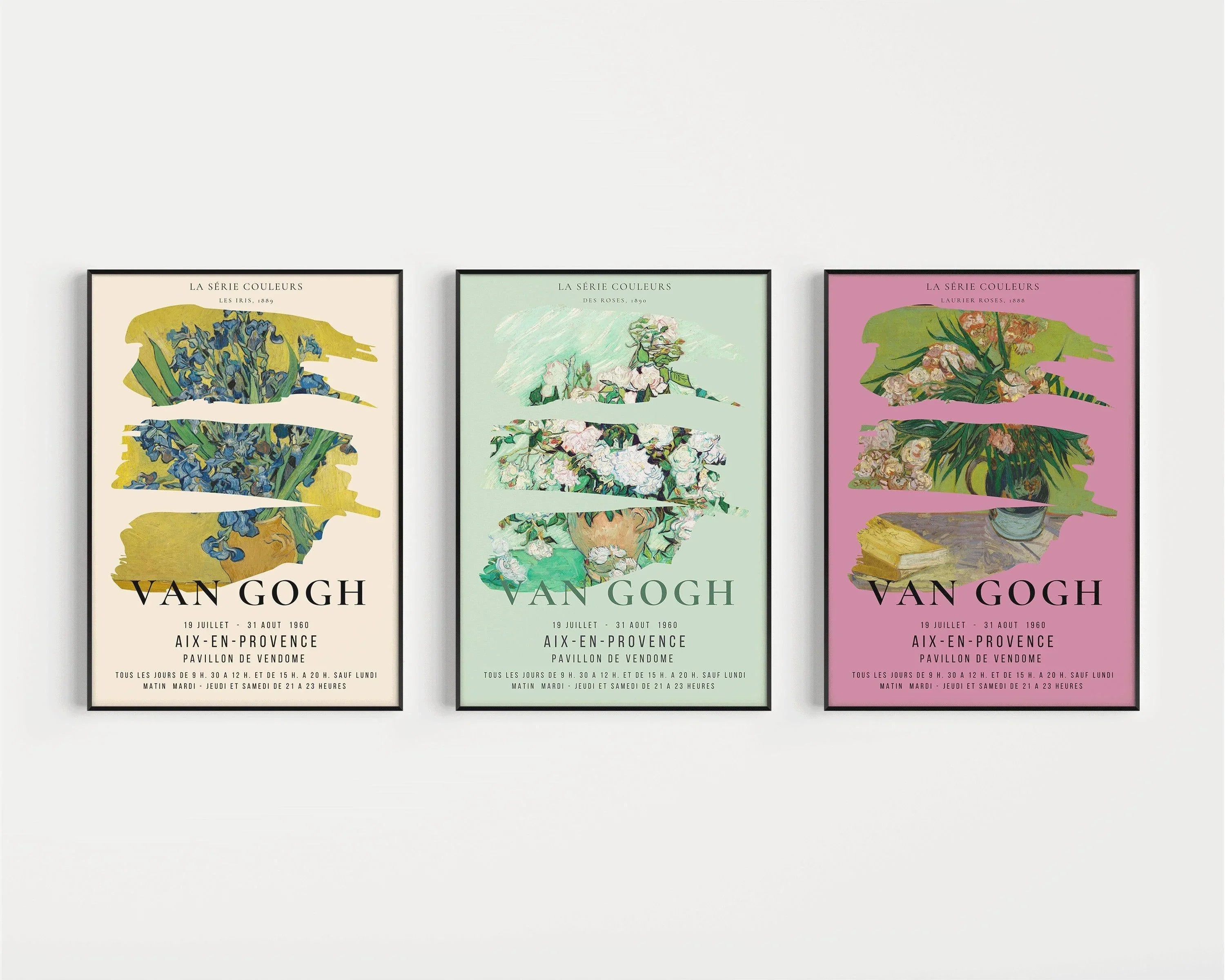 STATEMENT TRIO Van Gogh | Colour Series Museum Exhibition Art | Classical Art Set Available Framed or Unframed - 9ArtPrints