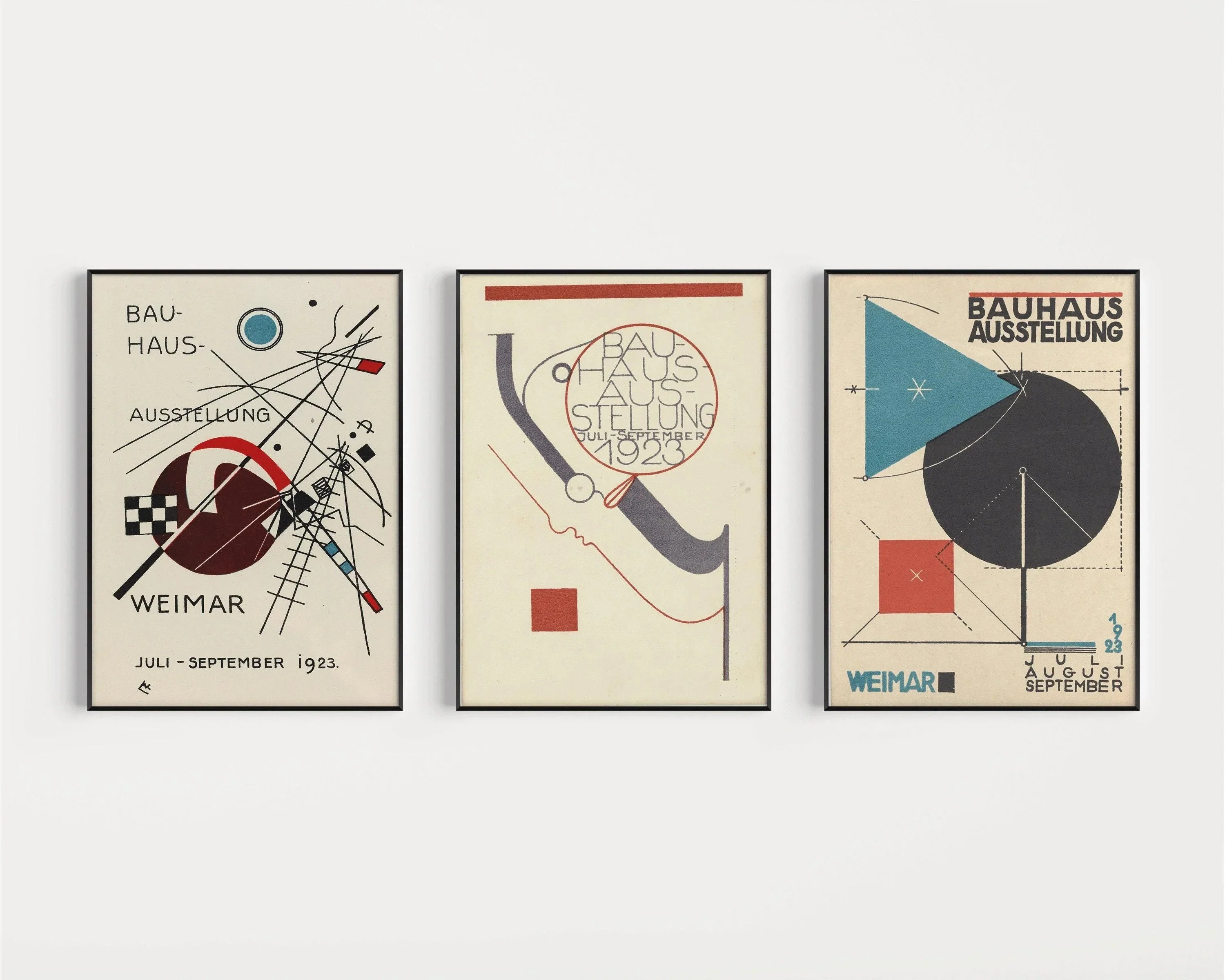 STATEMENT TRIO Vintage Bauhaus | Mid - Century Ausstellung Prints | Available framed or unframed - 9ArtPrints