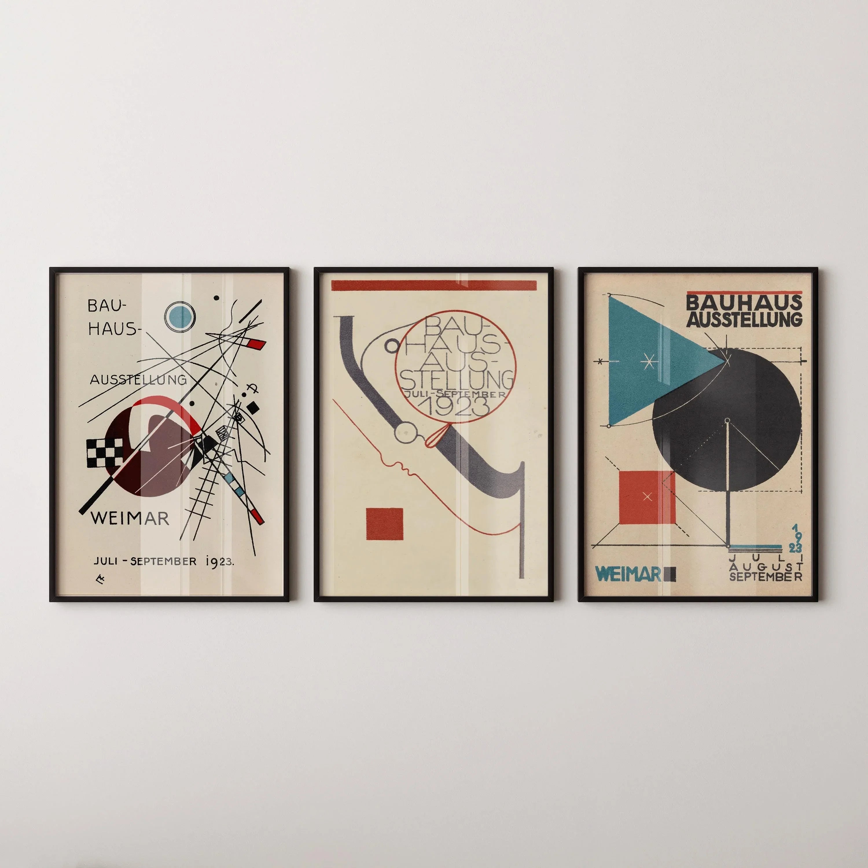 STATEMENT TRIO Vintage Bauhaus | Mid - Century Ausstellung Prints | Available framed or unframed - 9ArtPrints