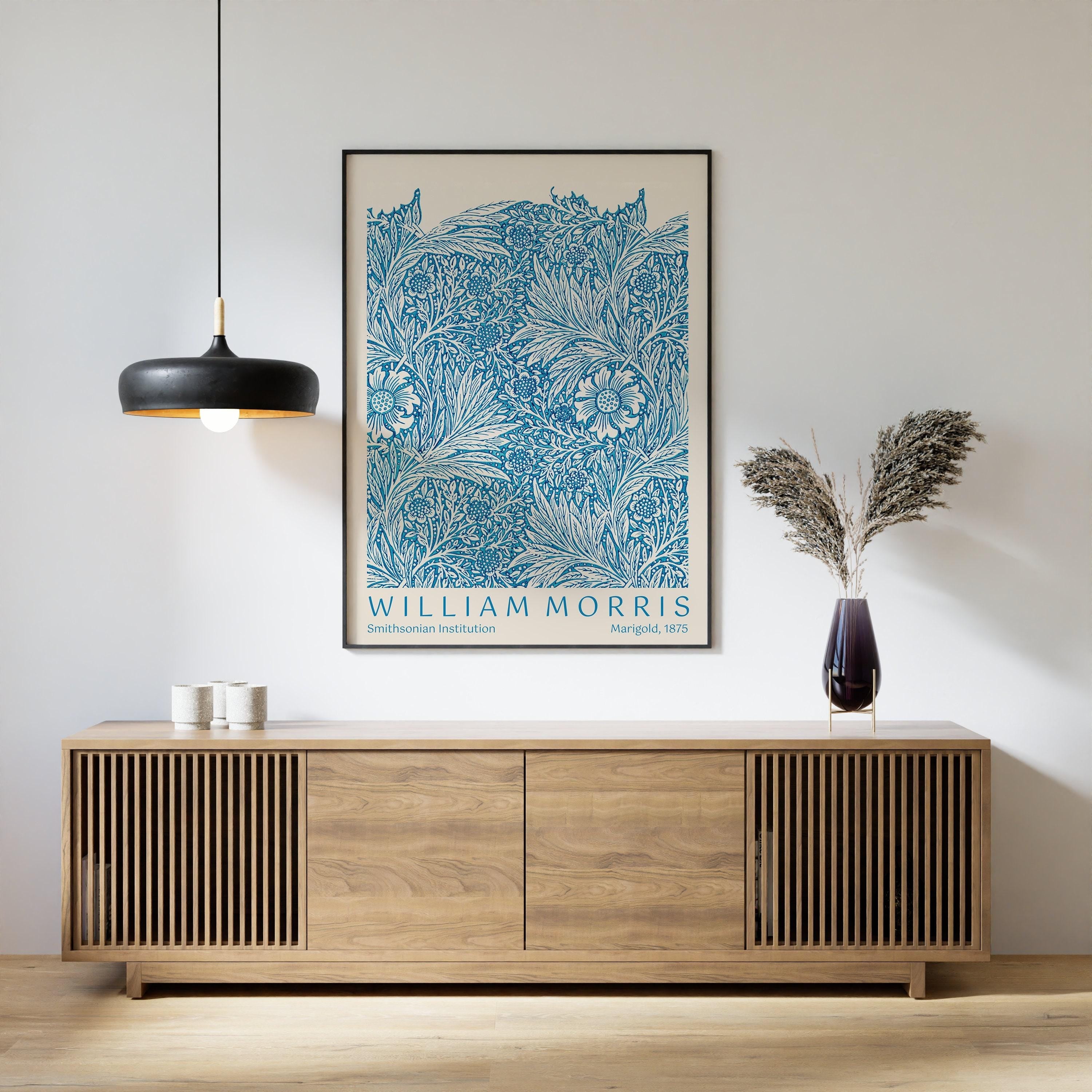 STATEMENT TRIO William Morris | Orange Blue Green Museum Exhibition Art Nouveau Posters Available framed or unframed - 9ArtPrints