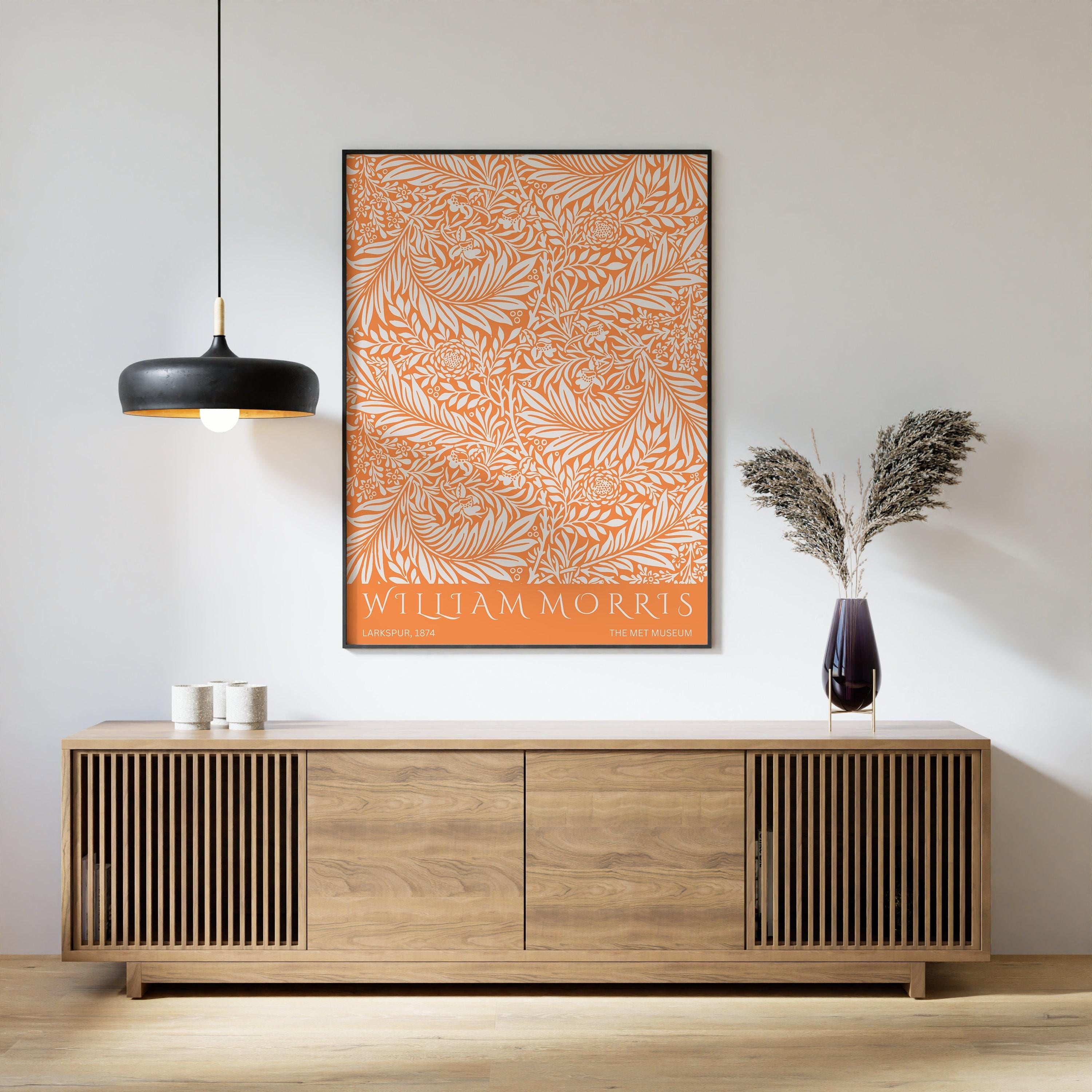 STATEMENT TRIO William Morris | Orange Blue Green Museum Exhibition Art Nouveau Posters Available framed or unframed - 9ArtPrints