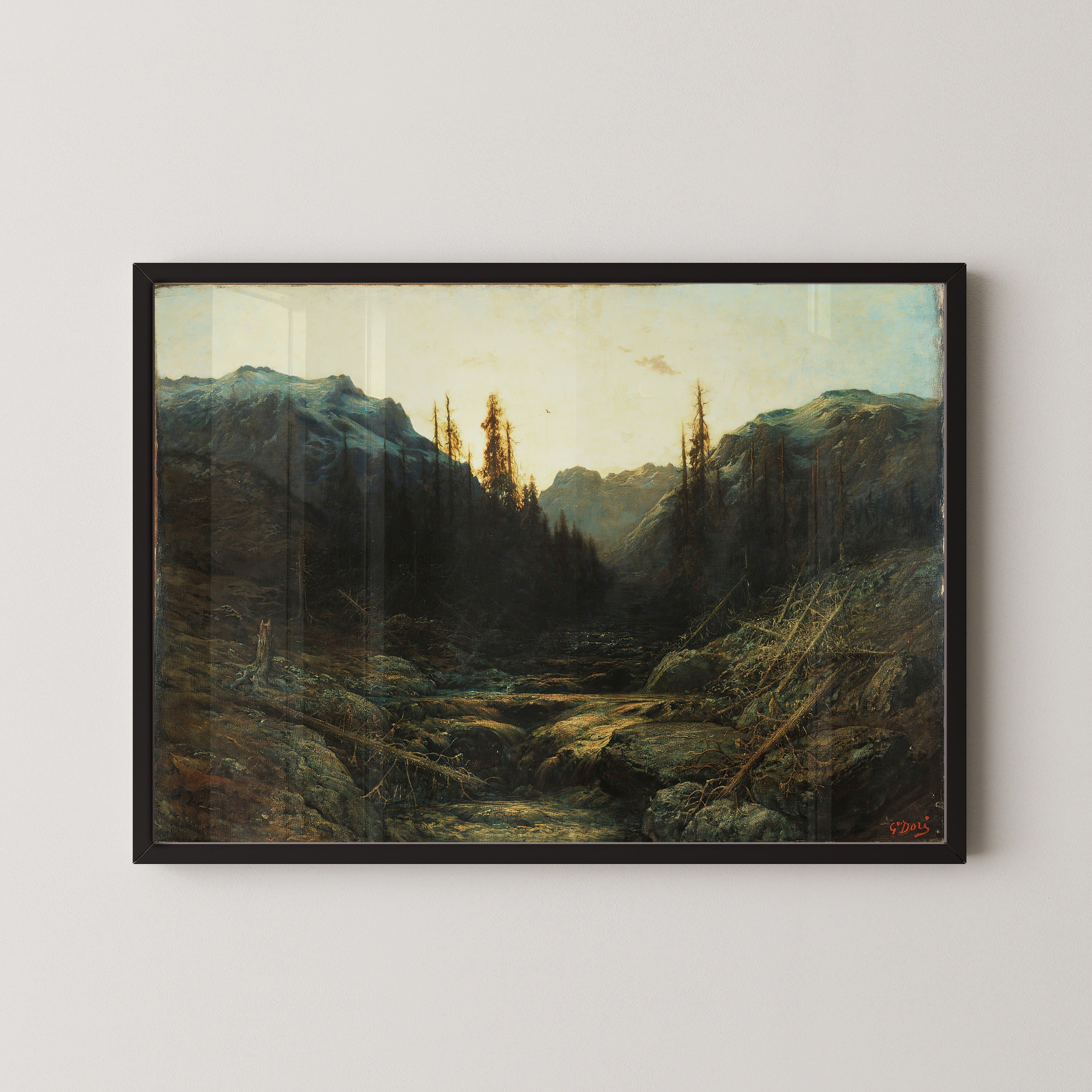 Gustave Doré — Stream in Mountains at Dusk | Fine Art Print