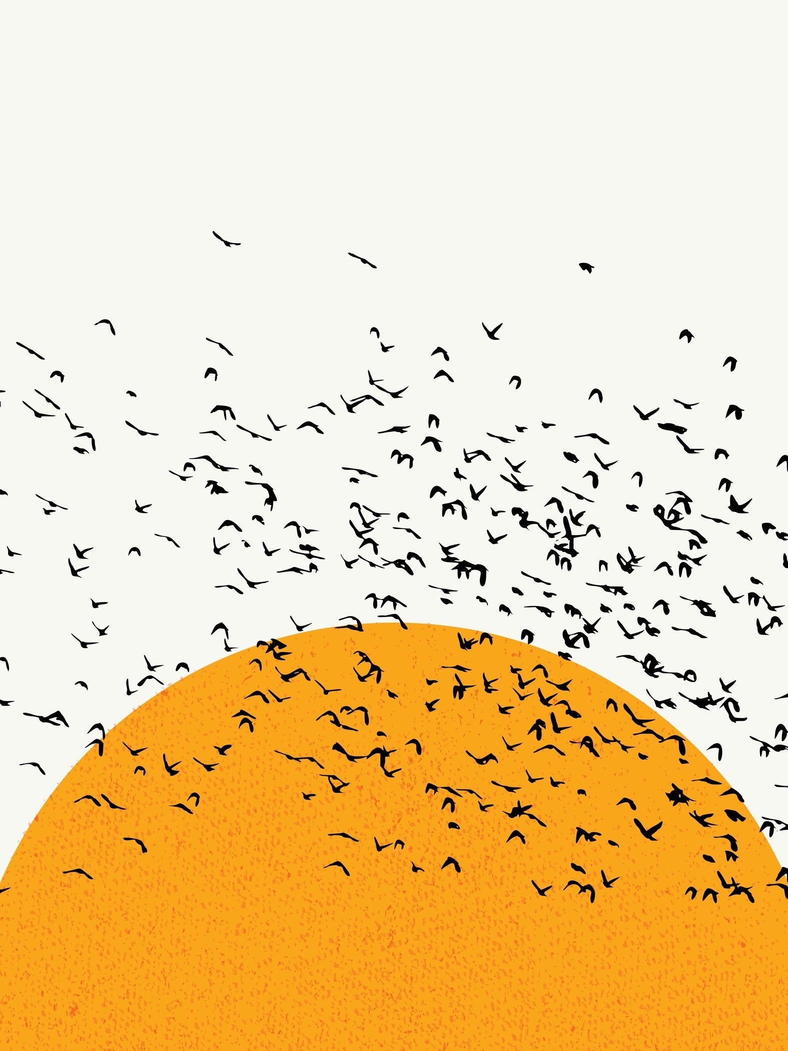 Sunset and Birds | Retro Minimalist Fine Art Print - 9ArtPrints
