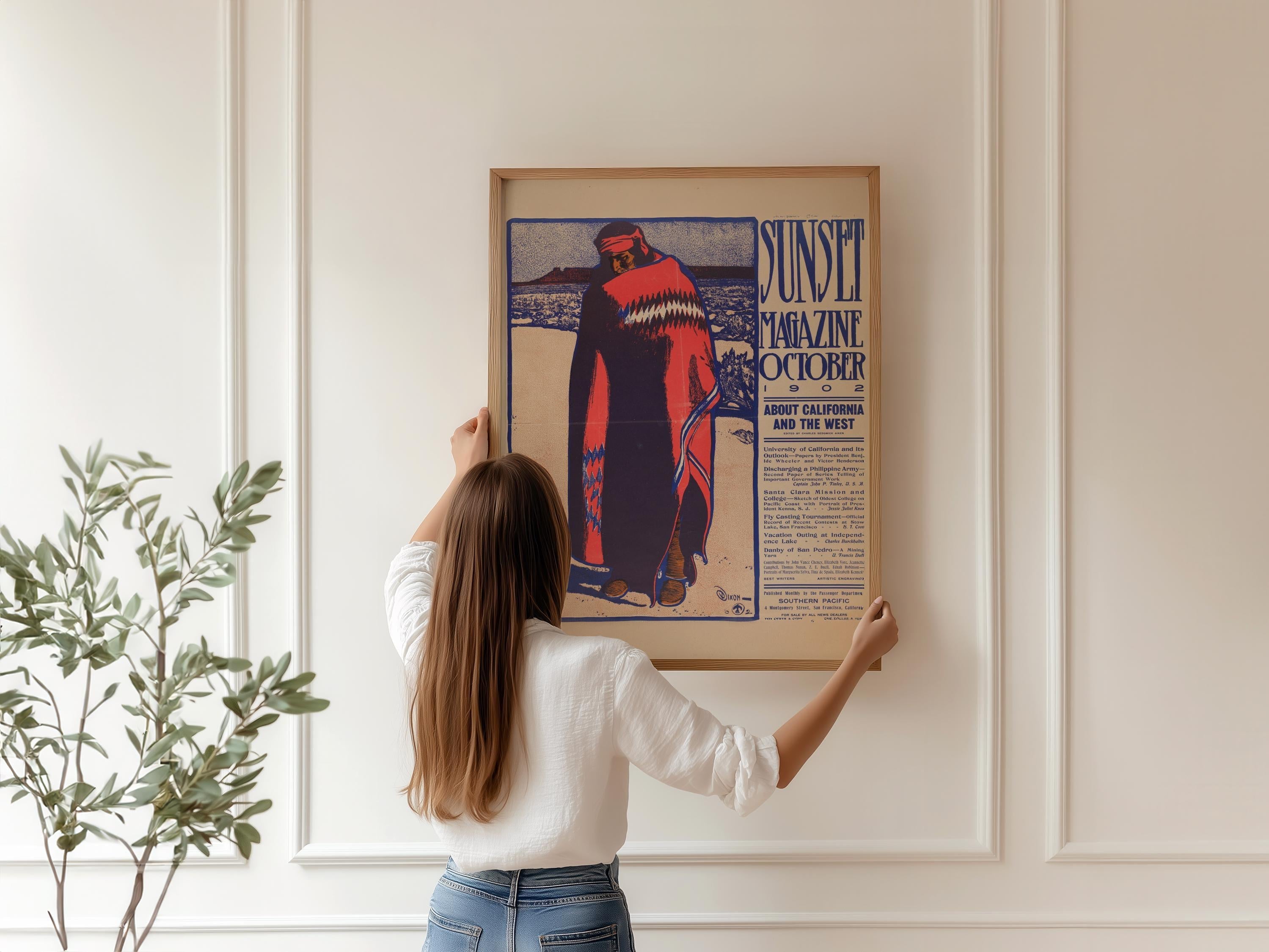 Sunset Magazine - October 1902 | Striking Vintage Cover by Maynard Dixon Featuring the American West (Giclee Print, Handframed or Unframed) - 9ArtPrints