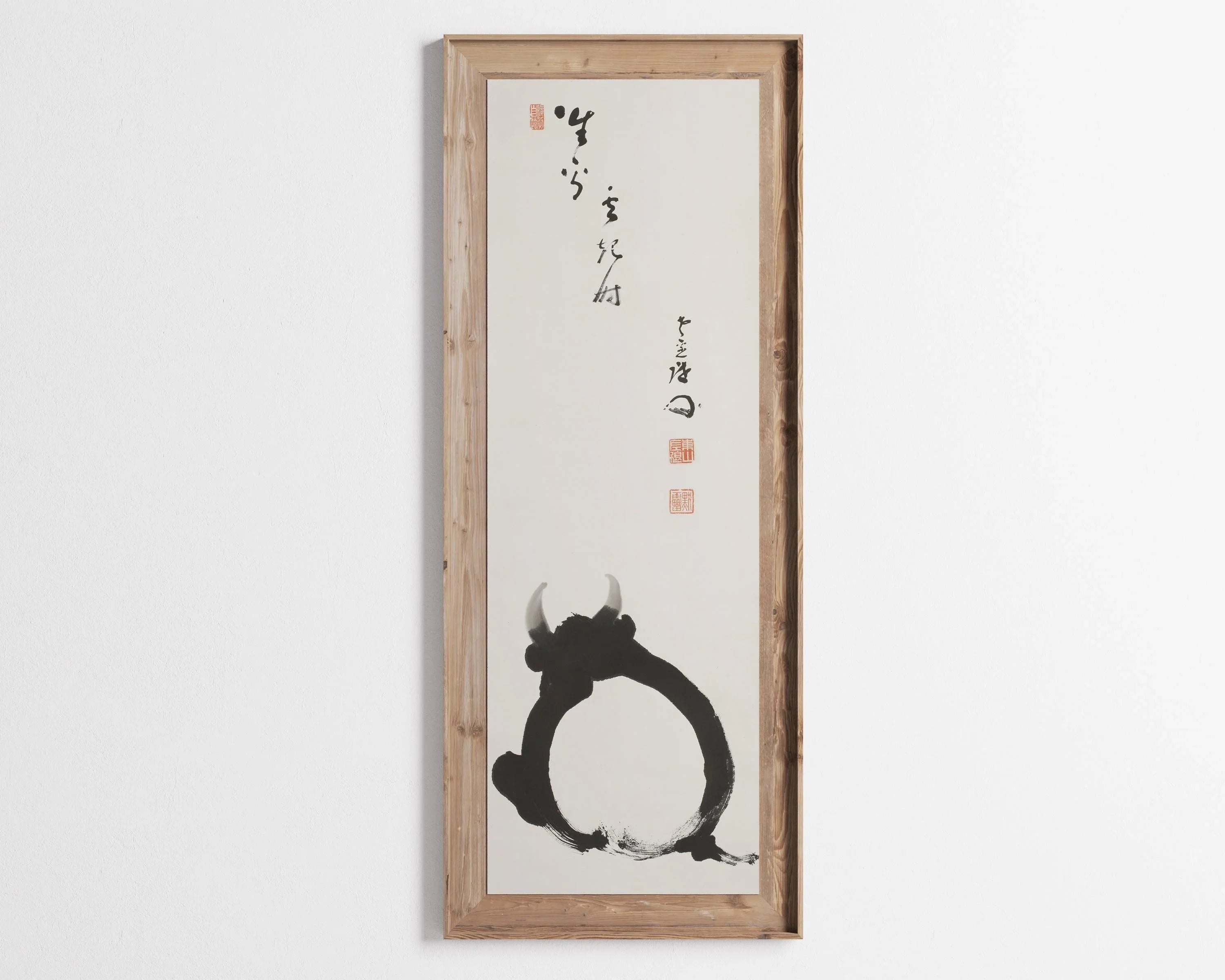Takeda Mokurai - White Ox in the Open Air | PRINT | A Stunning Work of Japanese Zen Calligraphy Available framed 3x1 - 9ArtPrints