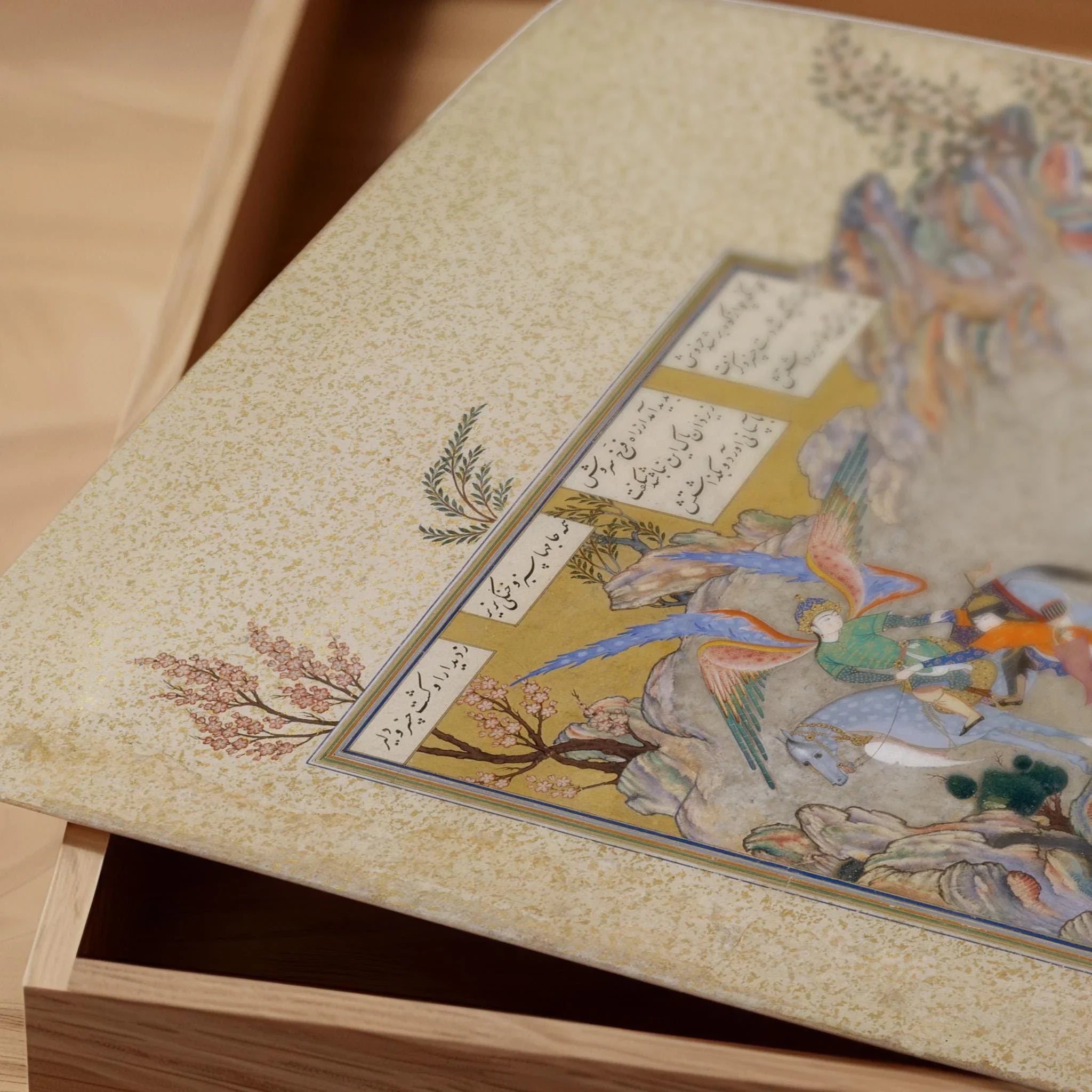 The Angel Surush Rescues Khusrau Parviz – Persian Miniature Art from the Shahnameh | PRINT (Framed & Unframed Available) - 9ArtPrints