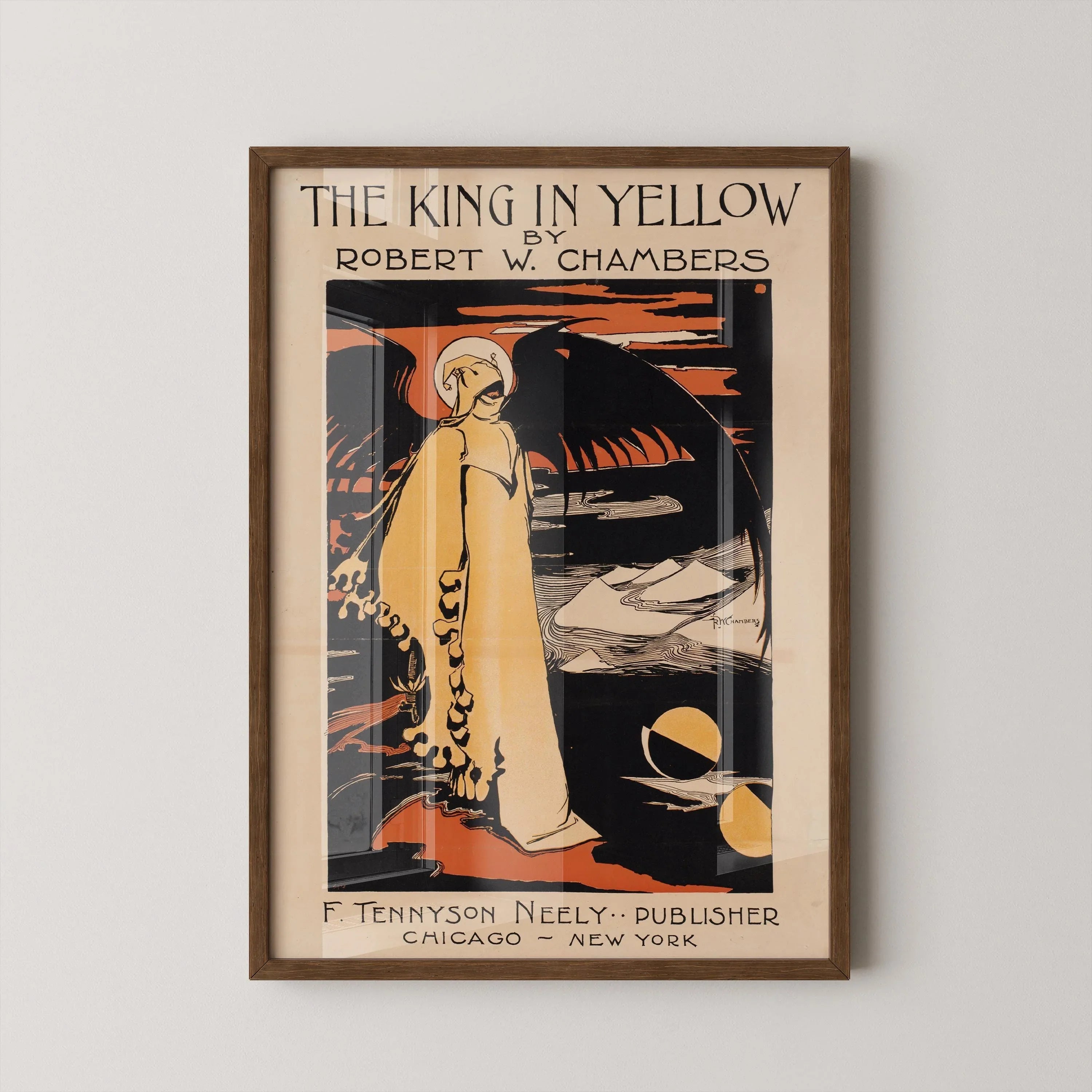 The King in Yellow Poster | Art Nouveau Gothic Horror Print | Vintage Book Cover | Dark Academia Wall Decor available handframed or unframed - 9ArtPrints