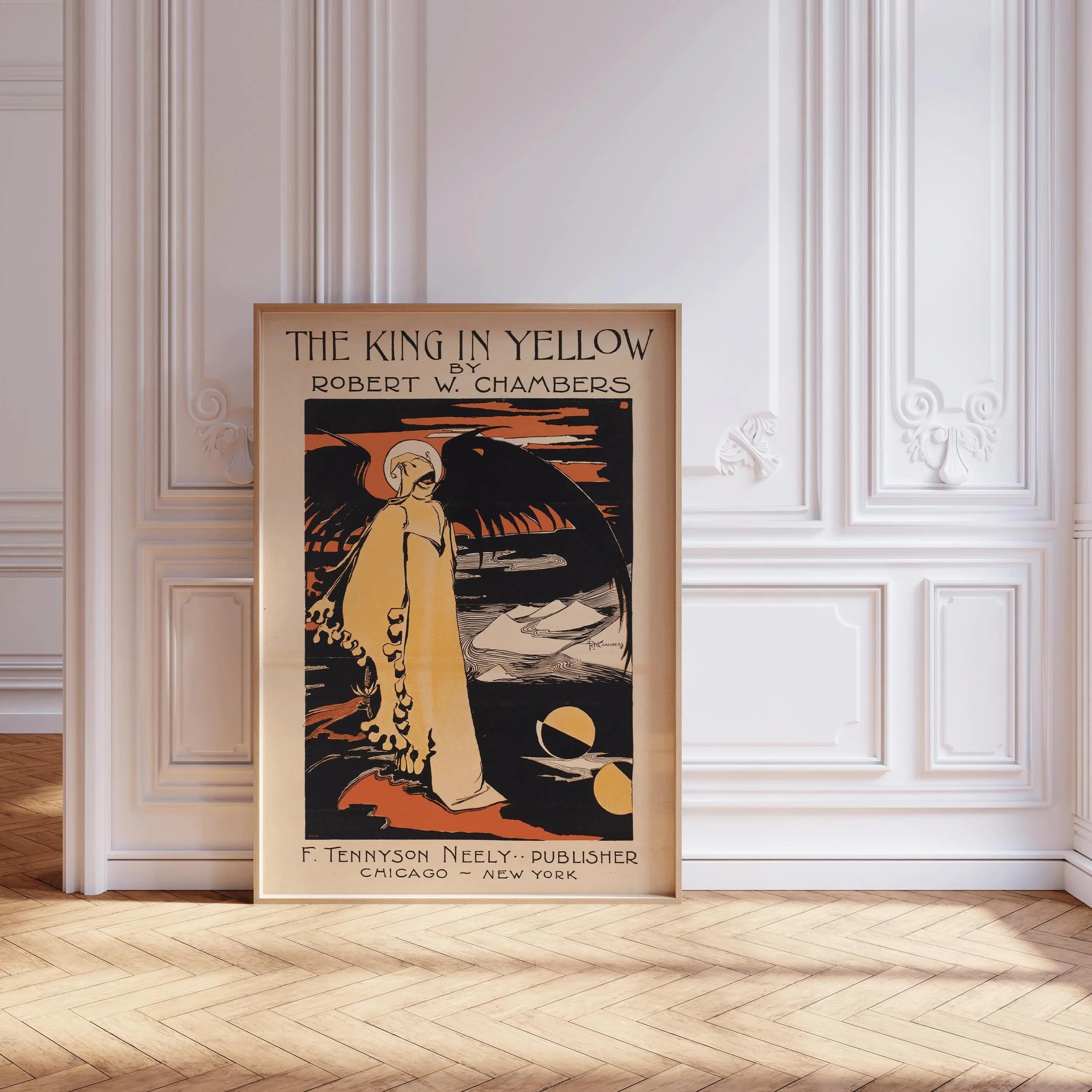 The King in Yellow Poster | Art Nouveau Gothic Horror Print | Vintage Book Cover | Dark Academia Wall Decor available handframed or unframed - 9ArtPrints